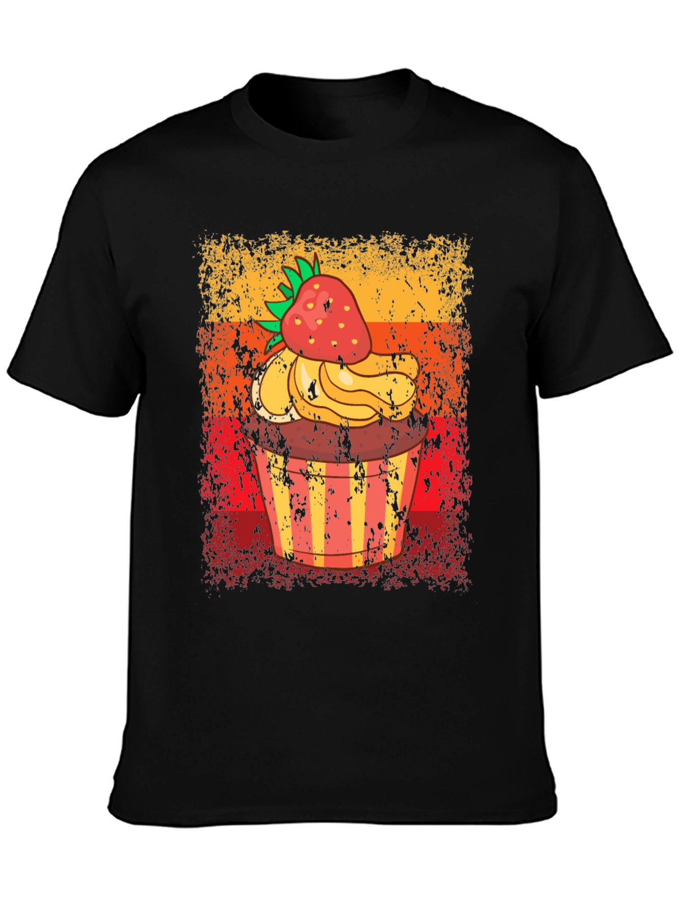 Retro Strawberry Cupcake Graphic T-Shirt