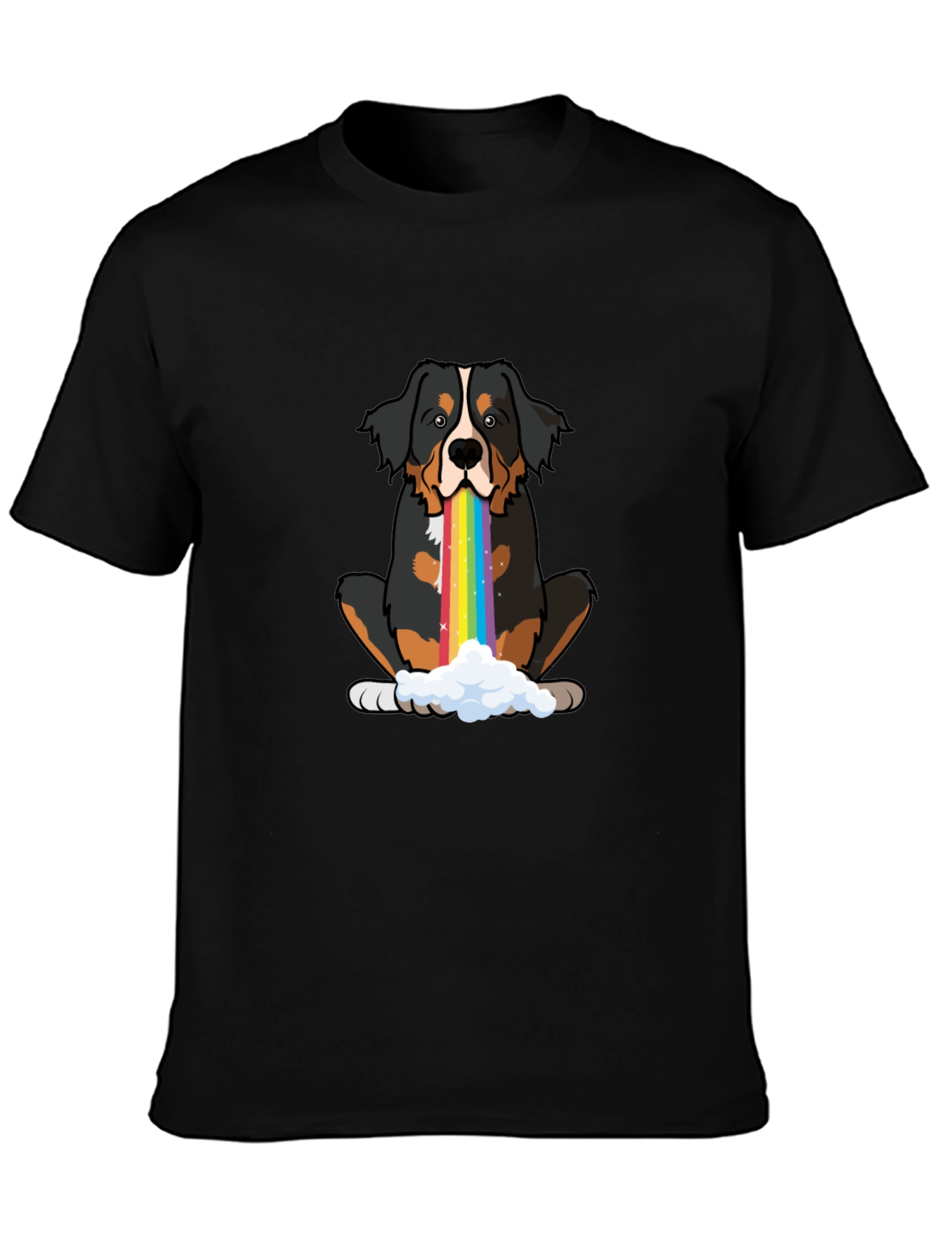 Rainbow Puke Bernese Mountain Dog Graphic Tee