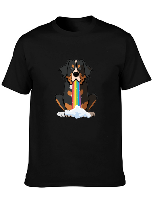 Rainbow Puke Bernese Mountain Dog Graphic Tee