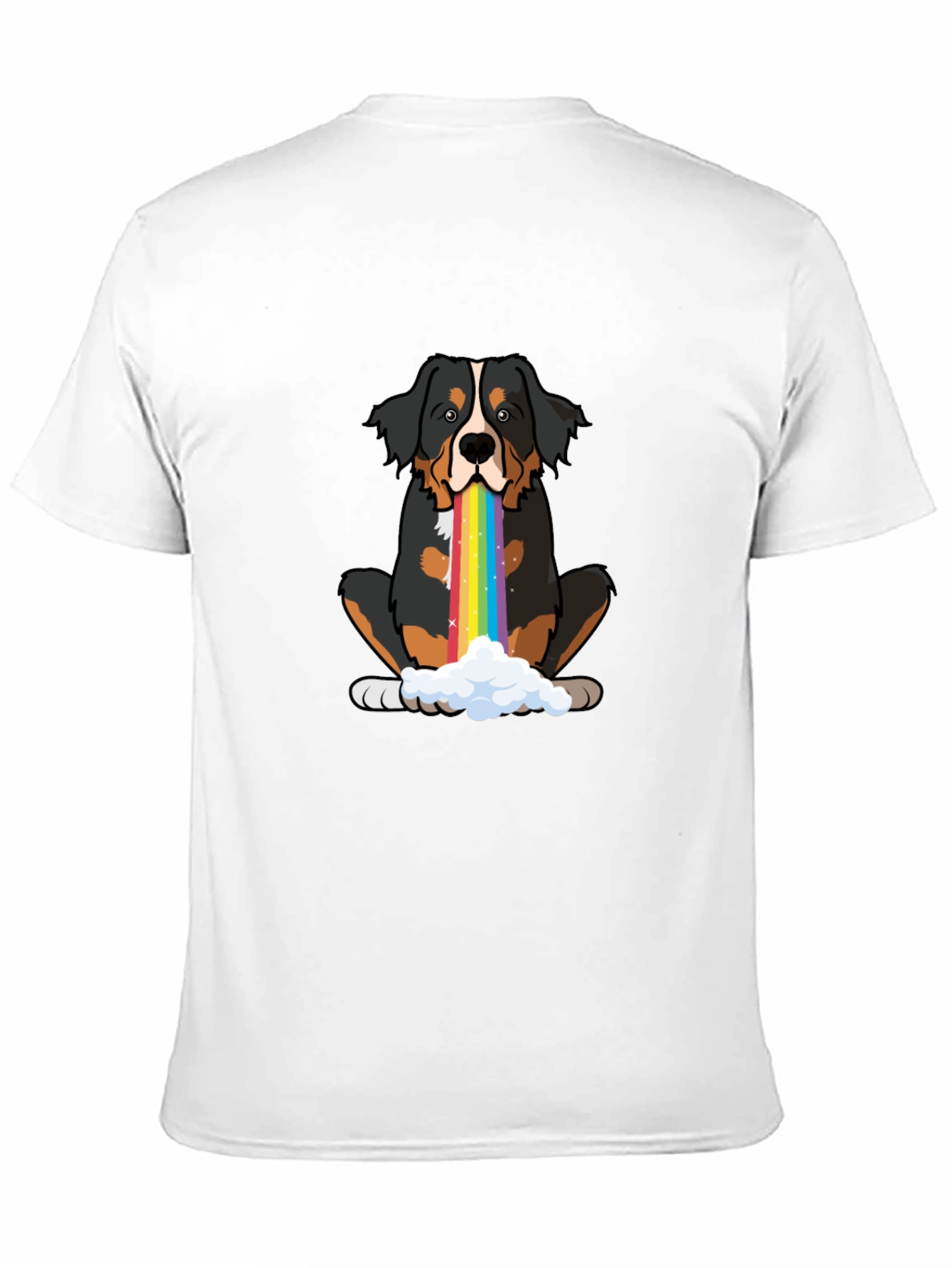 Rainbow Puke Bernese Mountain Dog Graphic Tee