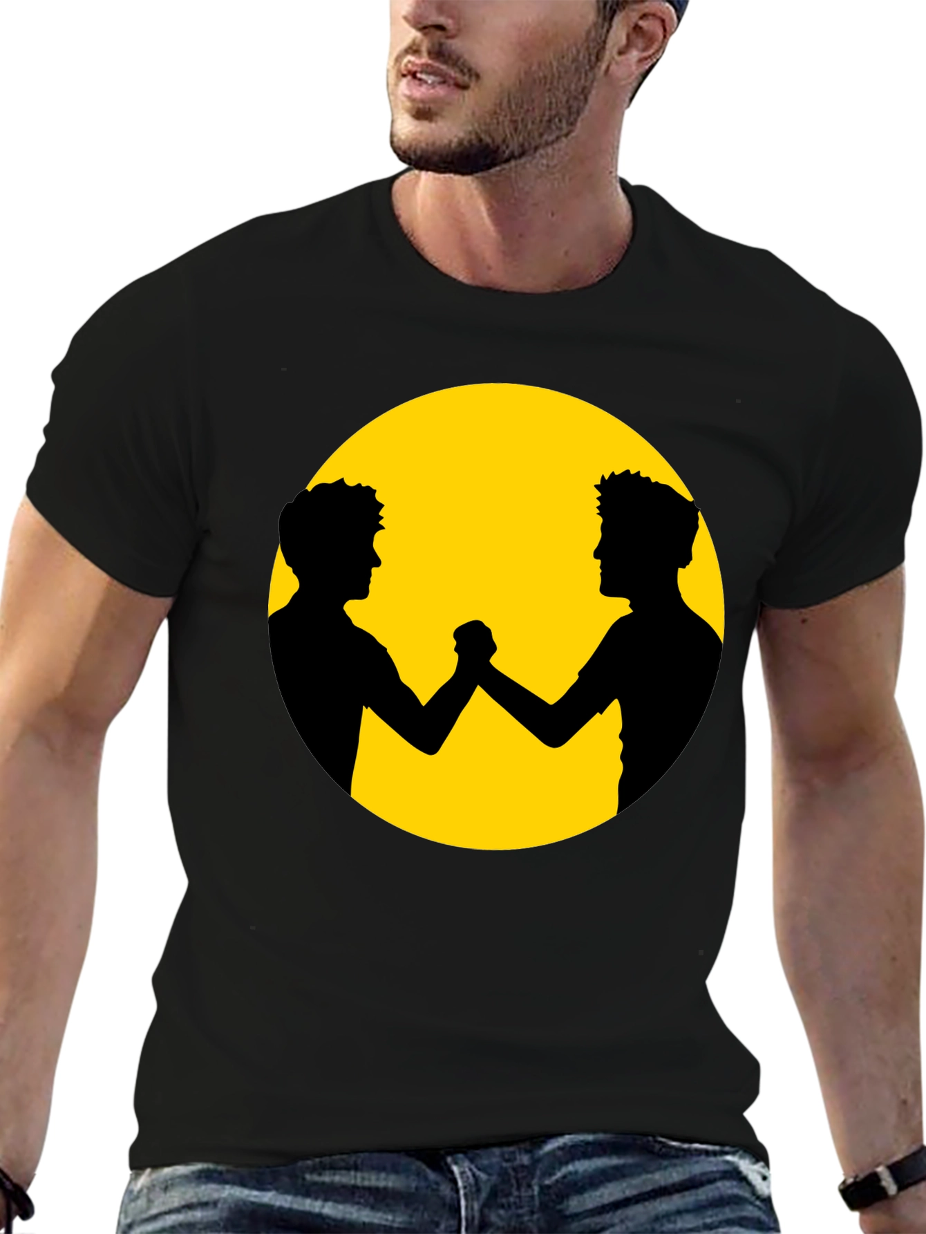 Unity Black Tee - Friends Silhouette Graphic