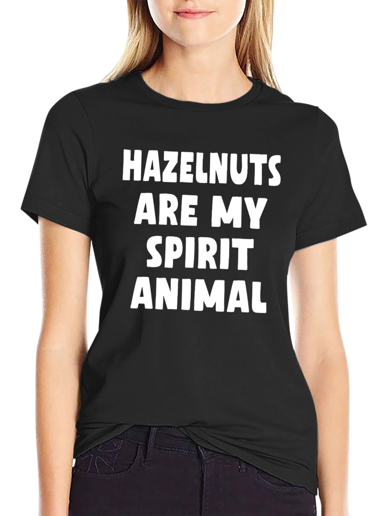 Hazelnut Spirit Animal Black Graphic Tee Shirt