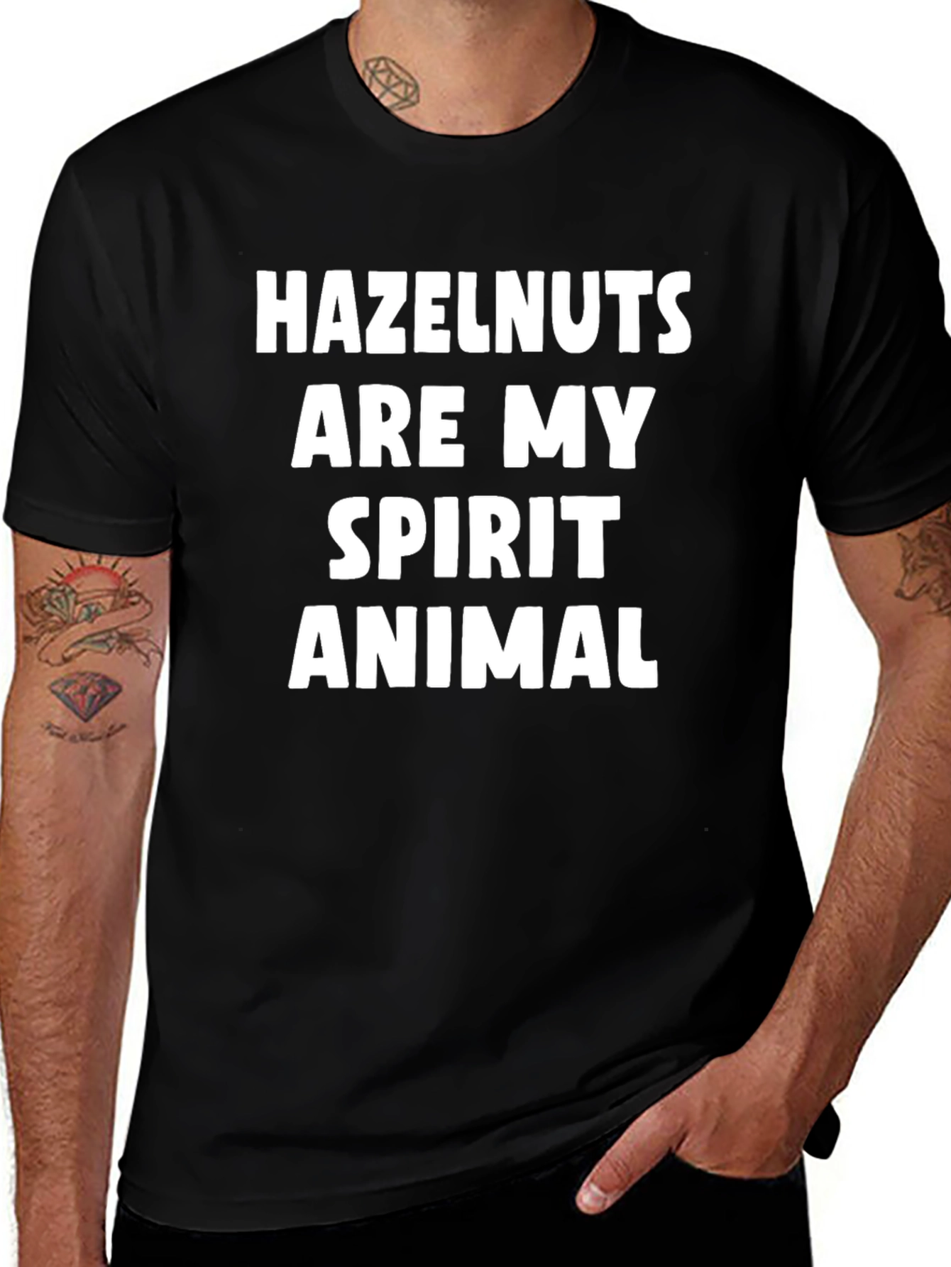Hazelnut Spirit Animal Black Graphic Tee Shirt