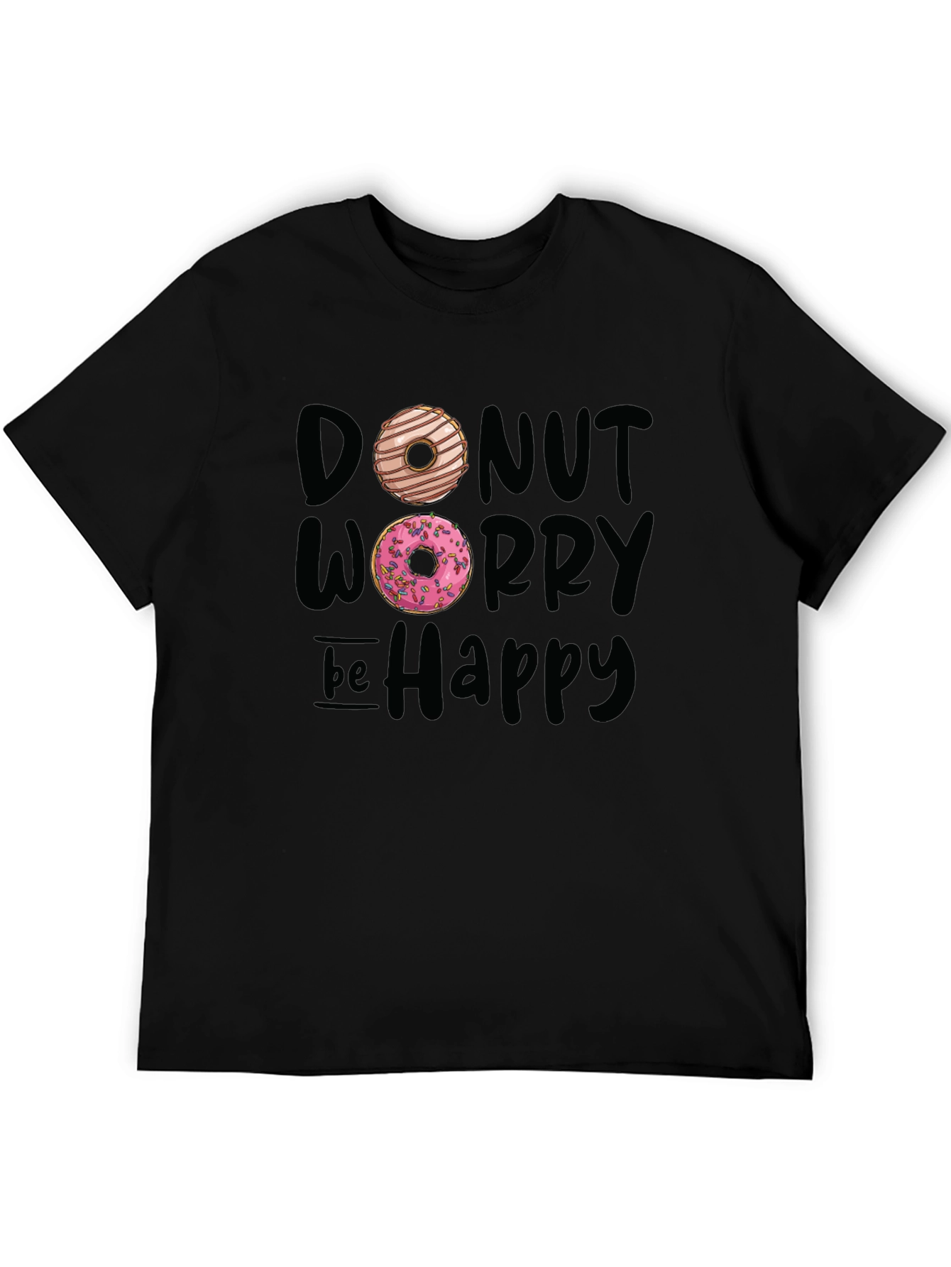 Donut Worry Be Happy Graphic T-Shirt