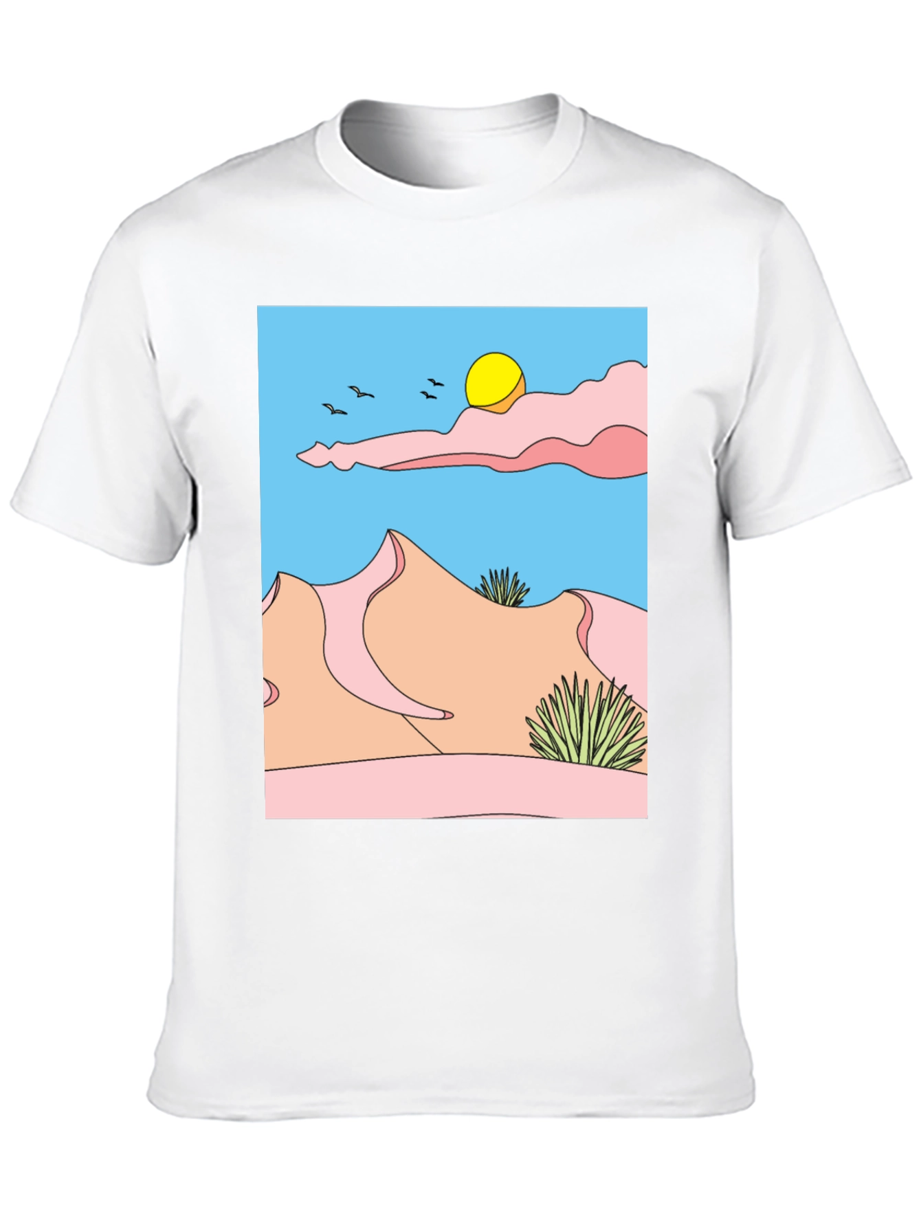 Desert Landscape Graphic Tee - Unisex Black T-Shirt