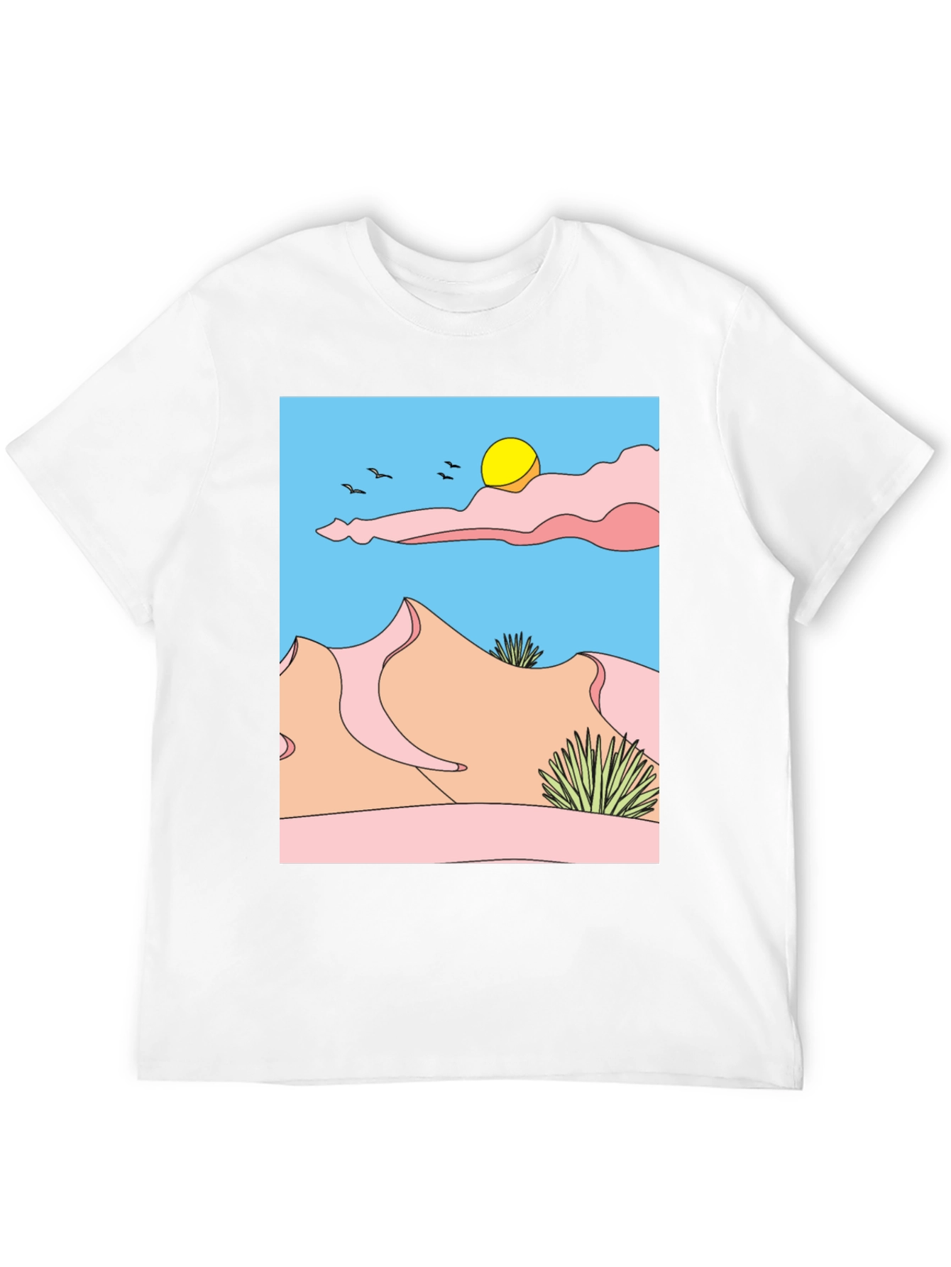 Desert Landscape Graphic Tee - Unisex Black T-Shirt