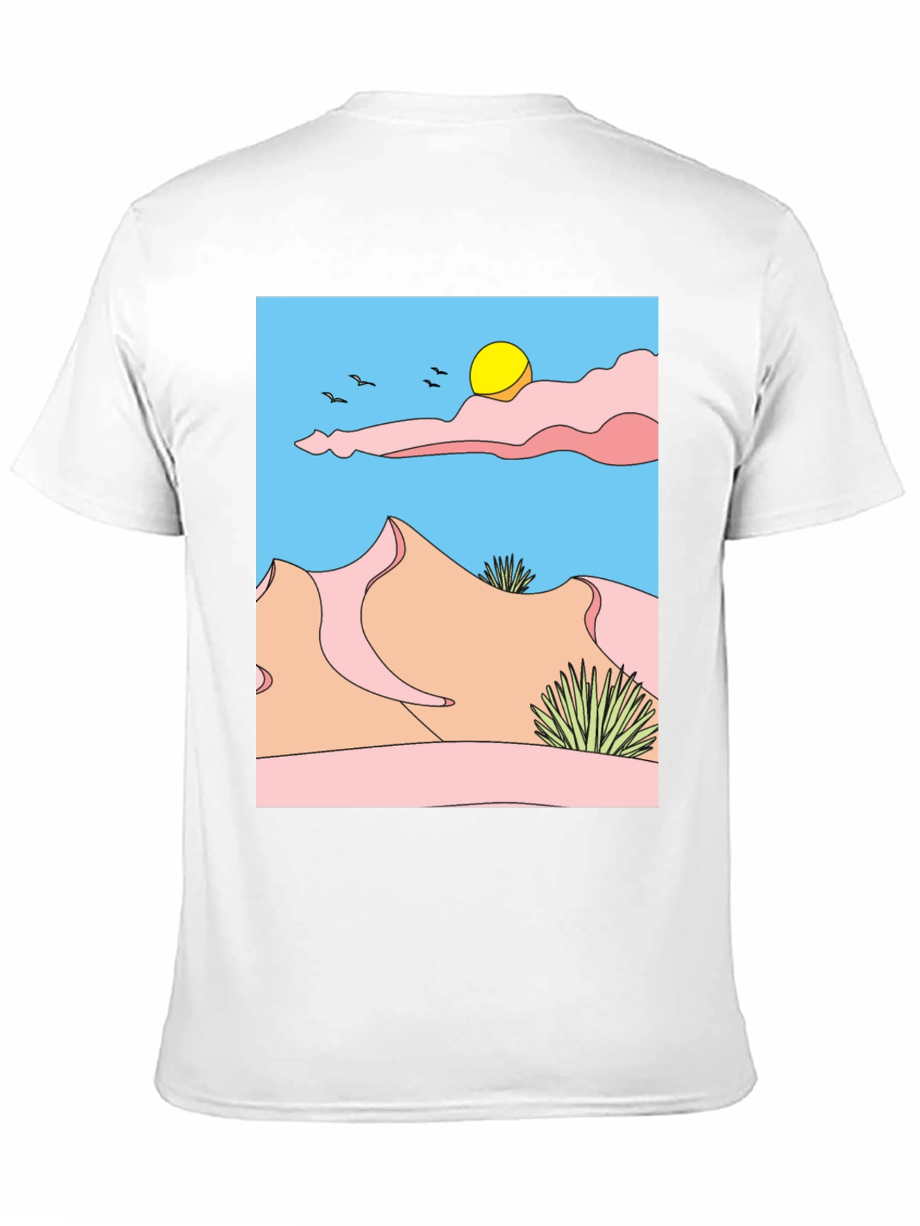 Desert Landscape Graphic Tee - Unisex Black T-Shirt