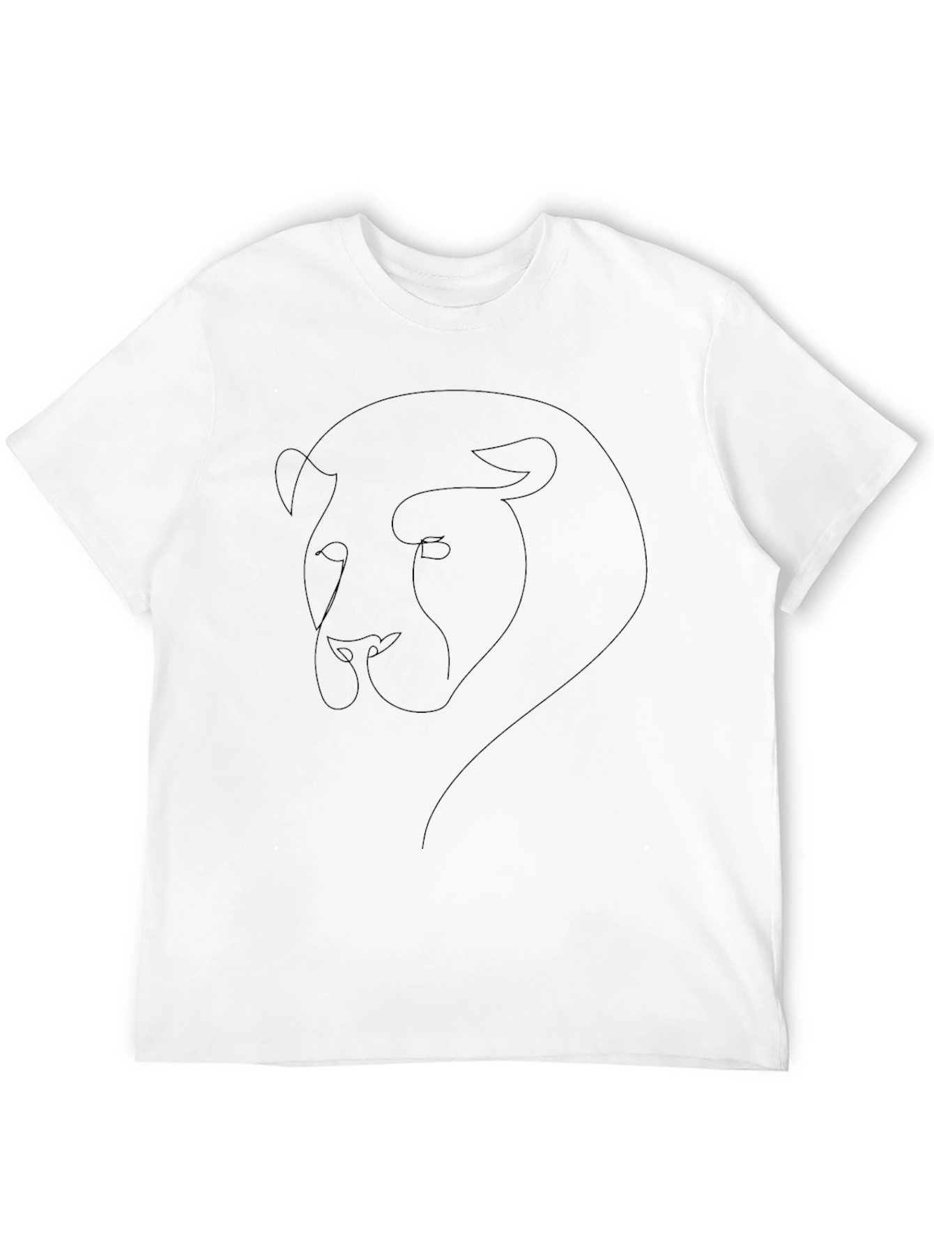 Minimalist Lion Graphic Black T-Shirt