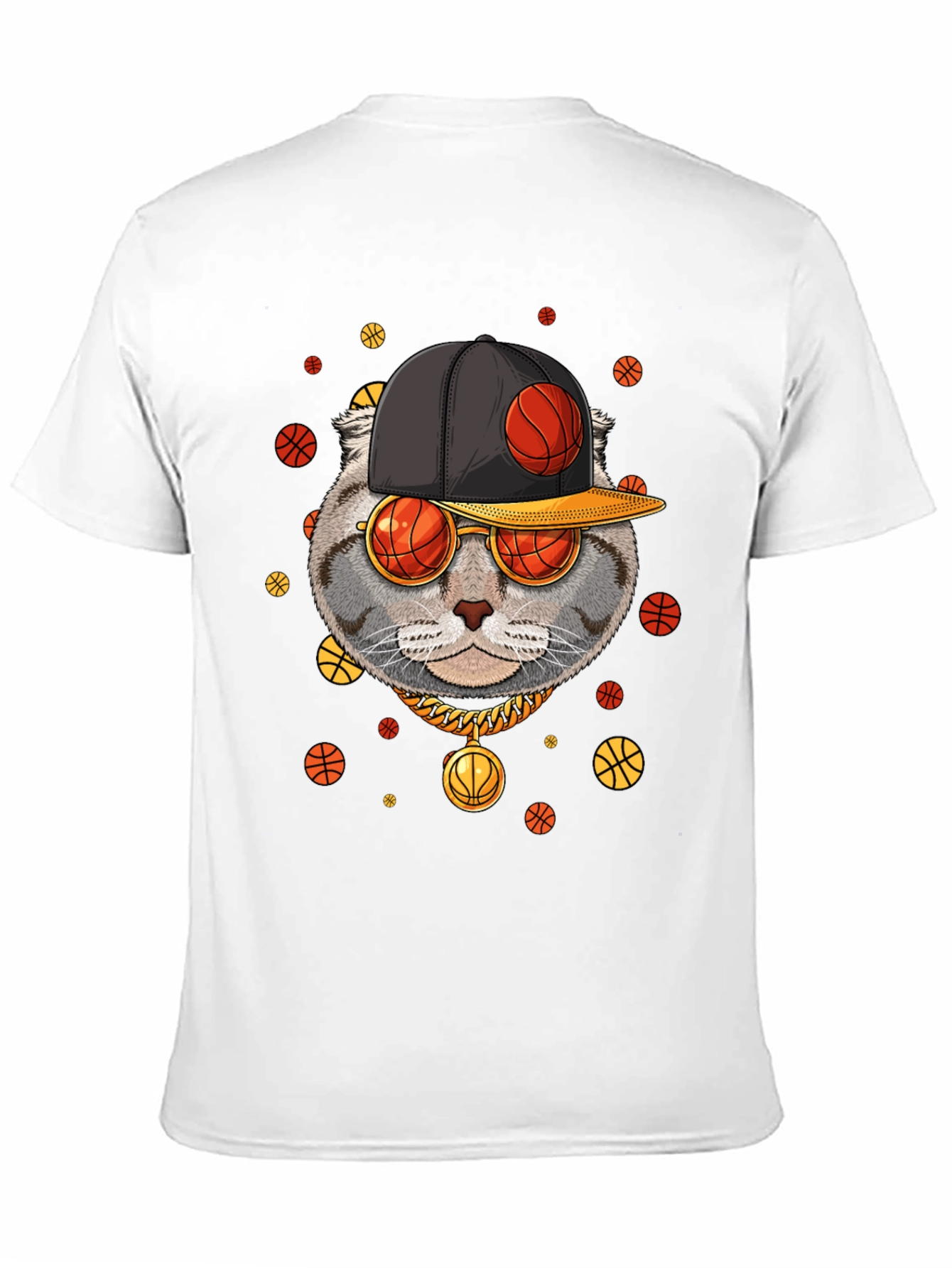 Basketball Cat Graphic T-Shirt - Urban Style