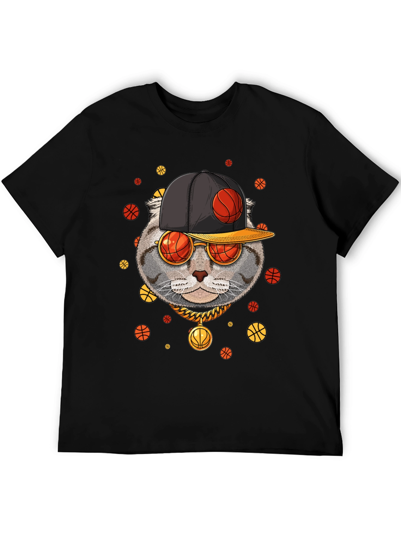 Basketball Cat Graphic T-Shirt - Urban Style