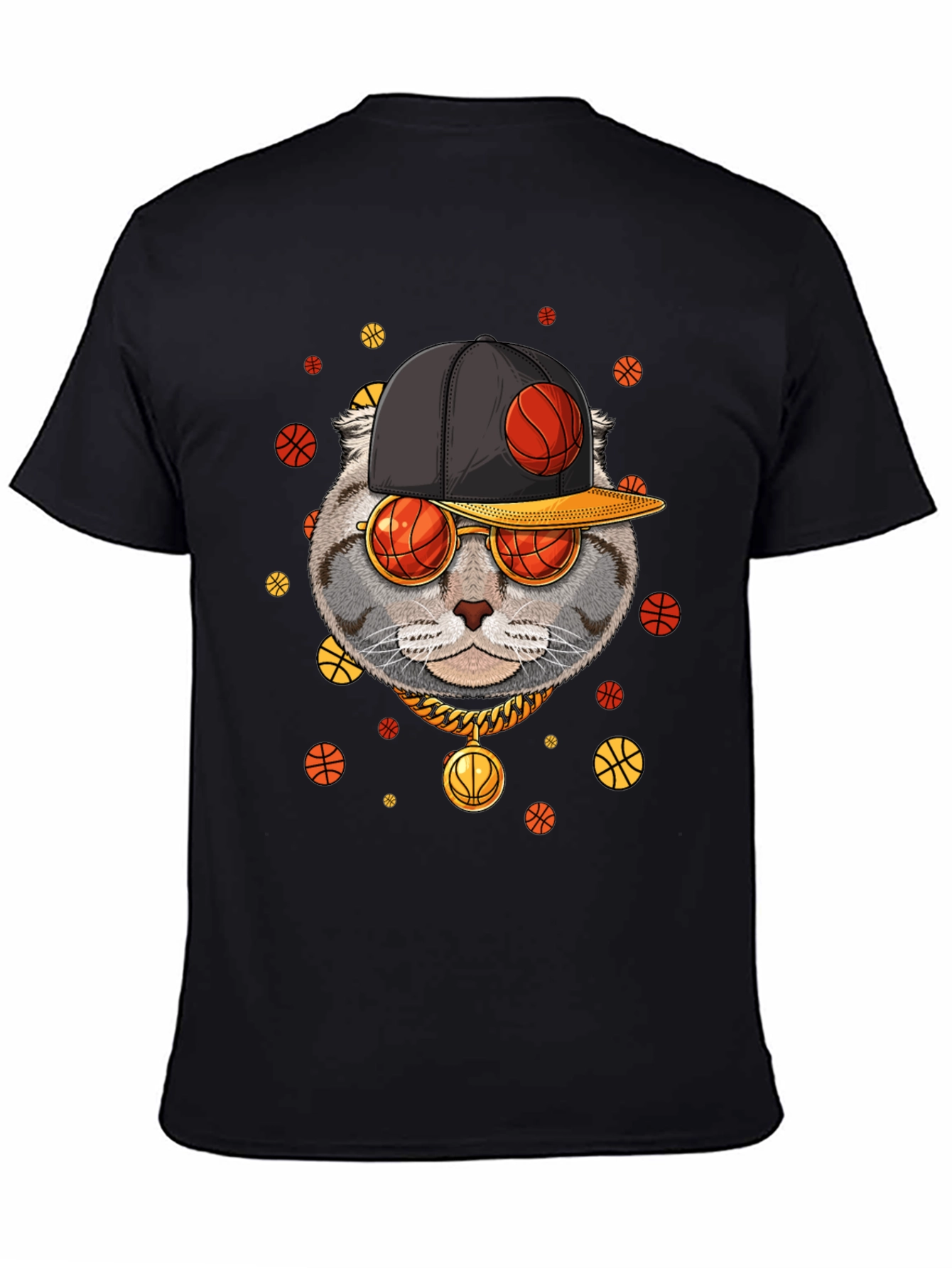 Basketball Cat Graphic T-Shirt - Urban Style