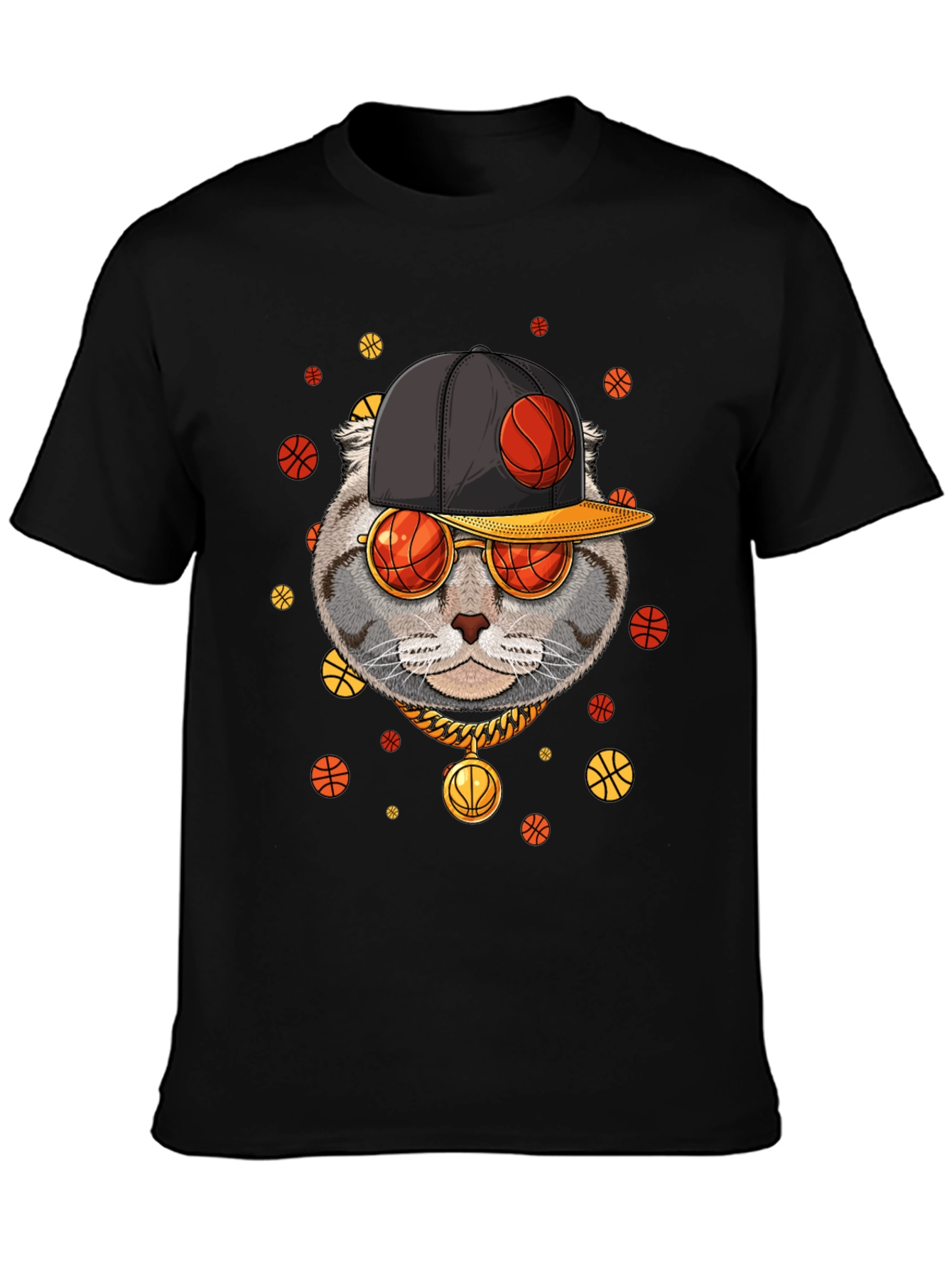 Basketball Cat Graphic T-Shirt - Urban Style