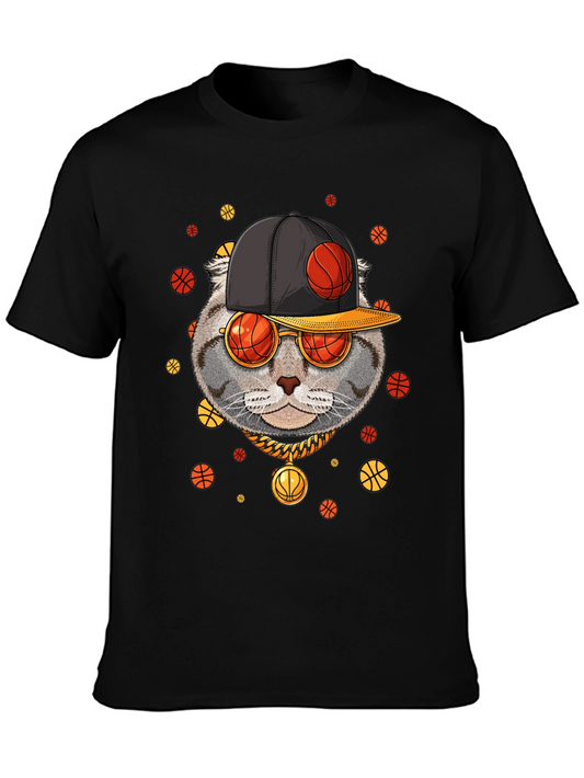 Basketball Cat Graphic T-Shirt - Urban Style
