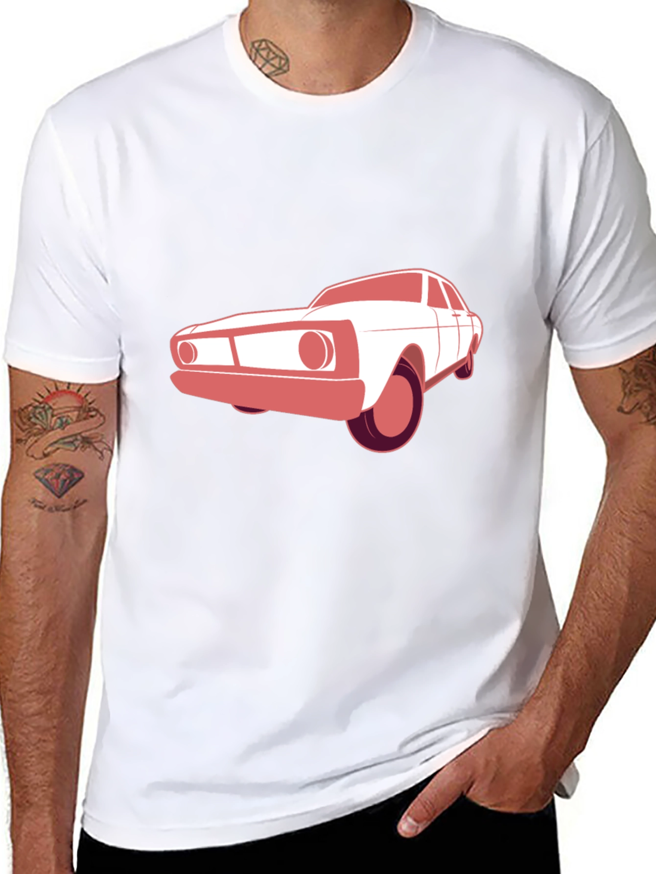 Classic Car Graphic Tee - Black Cotton