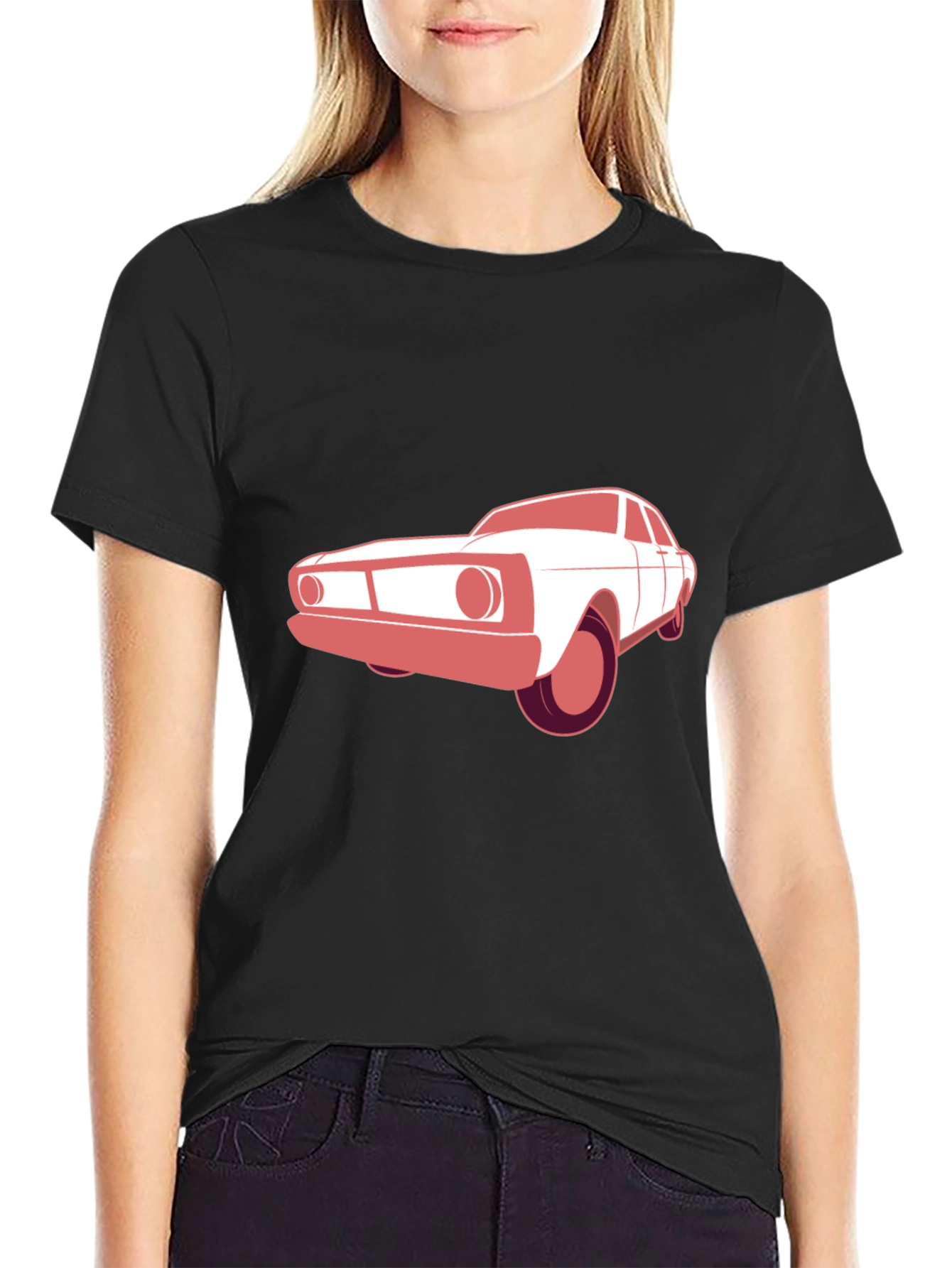 Classic Car Graphic Tee - Black Cotton