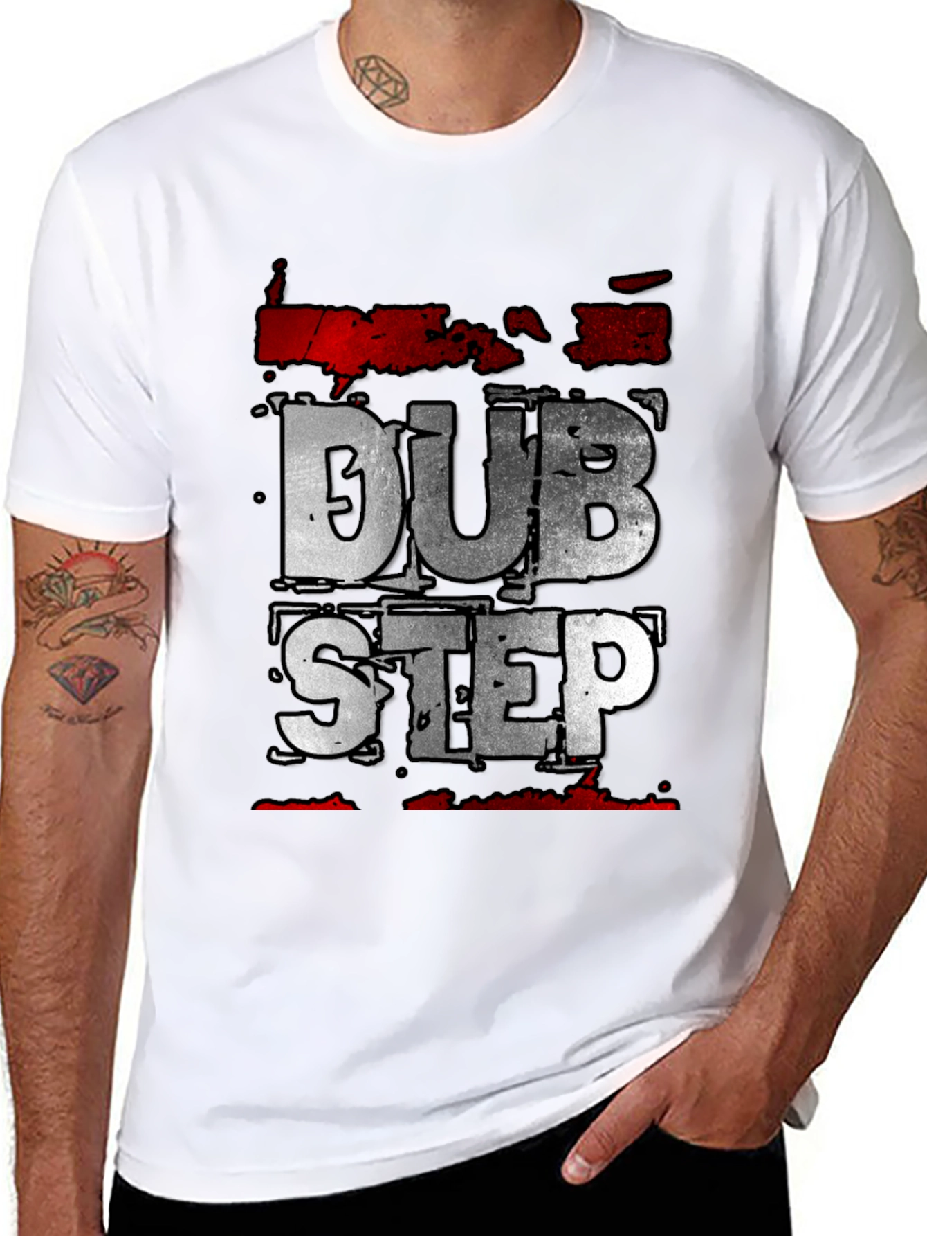 Dubstep Graphic Tee - Black Crew Neck