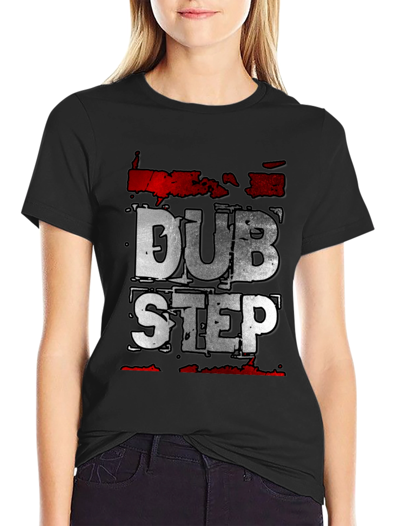 Dubstep Graphic Tee - Black Crew Neck