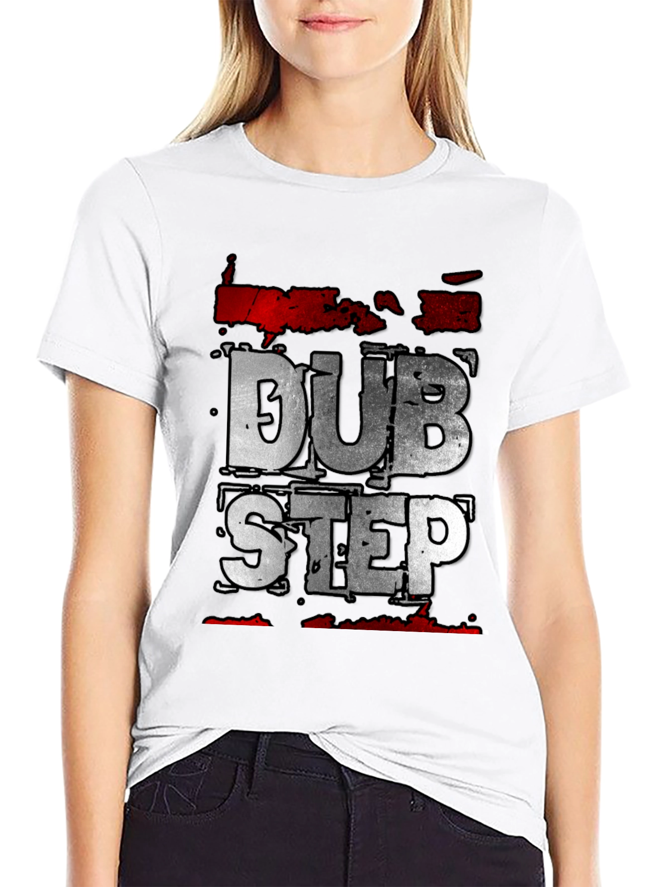 Dubstep Graphic Tee - Black Crew Neck