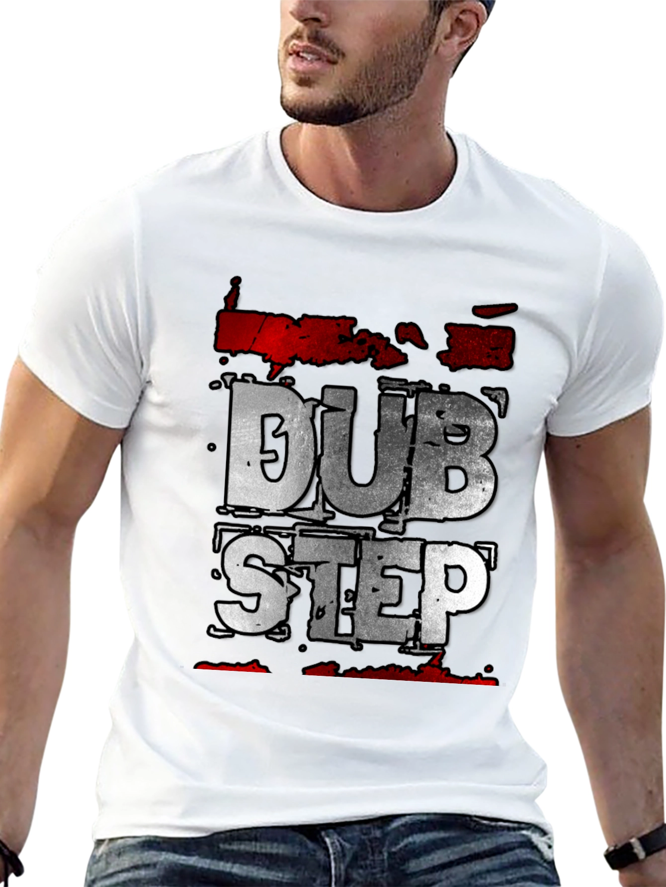 Dubstep Graphic Tee - Black Crew Neck