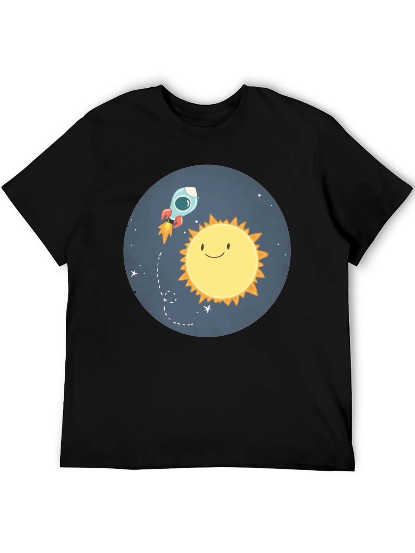Cartoon Sun & Rocket T-Shirt