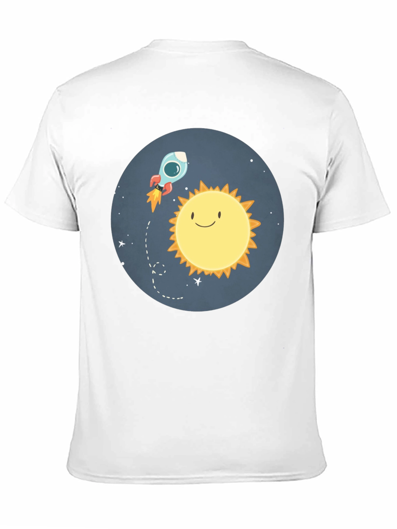 Cartoon Sun & Rocket T-Shirt