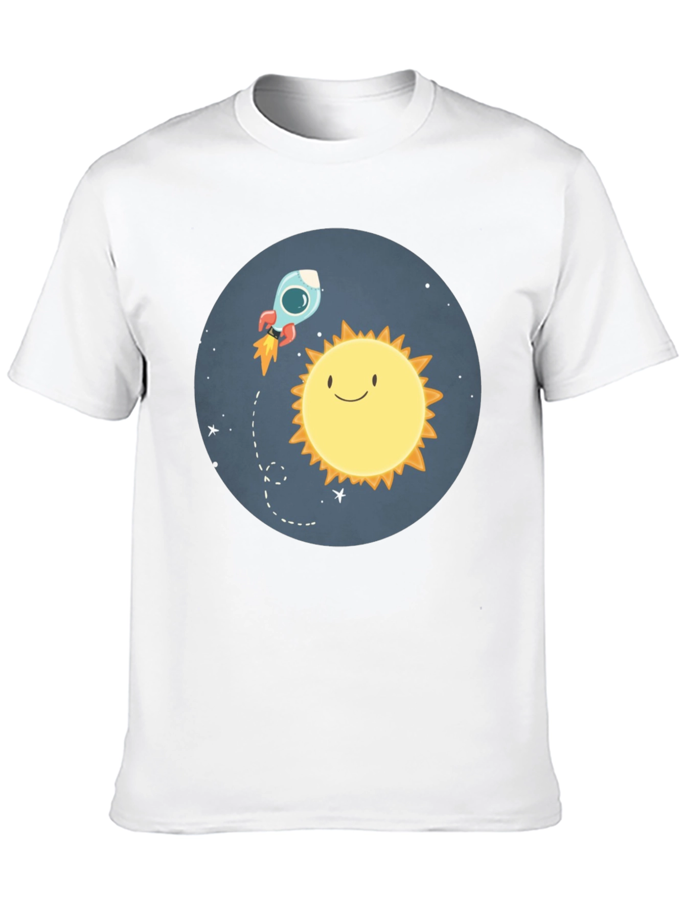 Cartoon Sun & Rocket T-Shirt