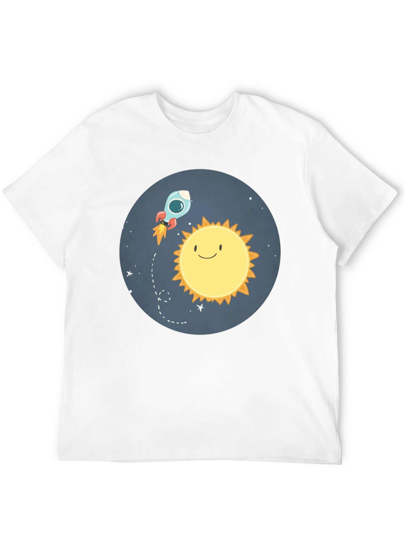 Cartoon Sun & Rocket T-Shirt