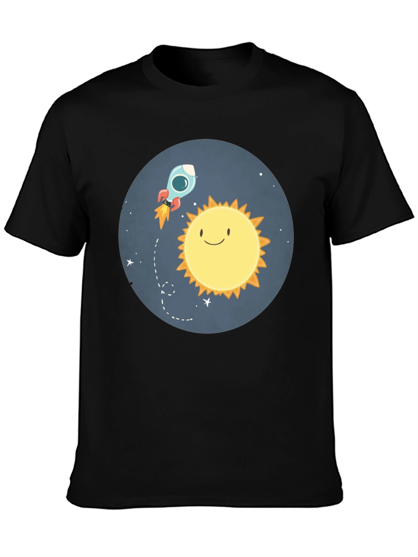 Cartoon Sun & Rocket T-Shirt