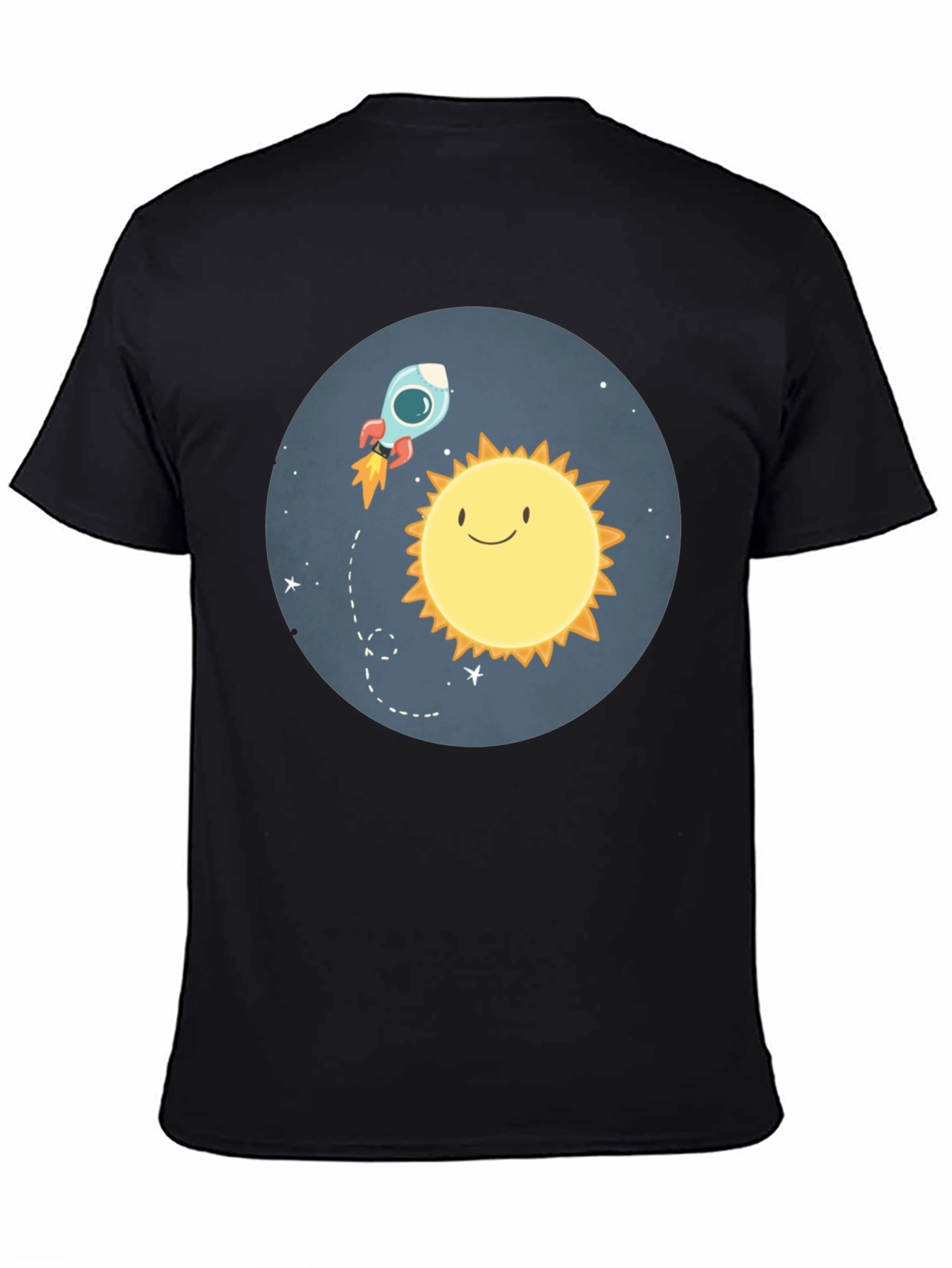 Cartoon Sun & Rocket T-Shirt