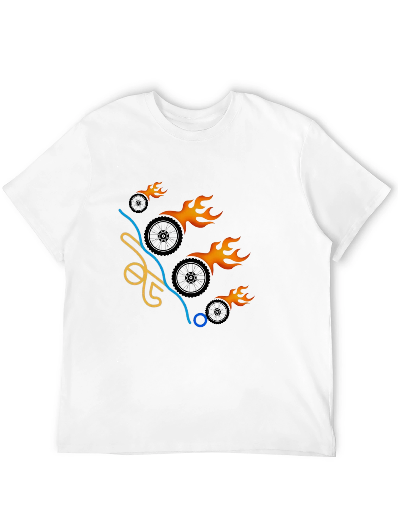 Flaming Wheels Graphic Tee - Cool & Casual