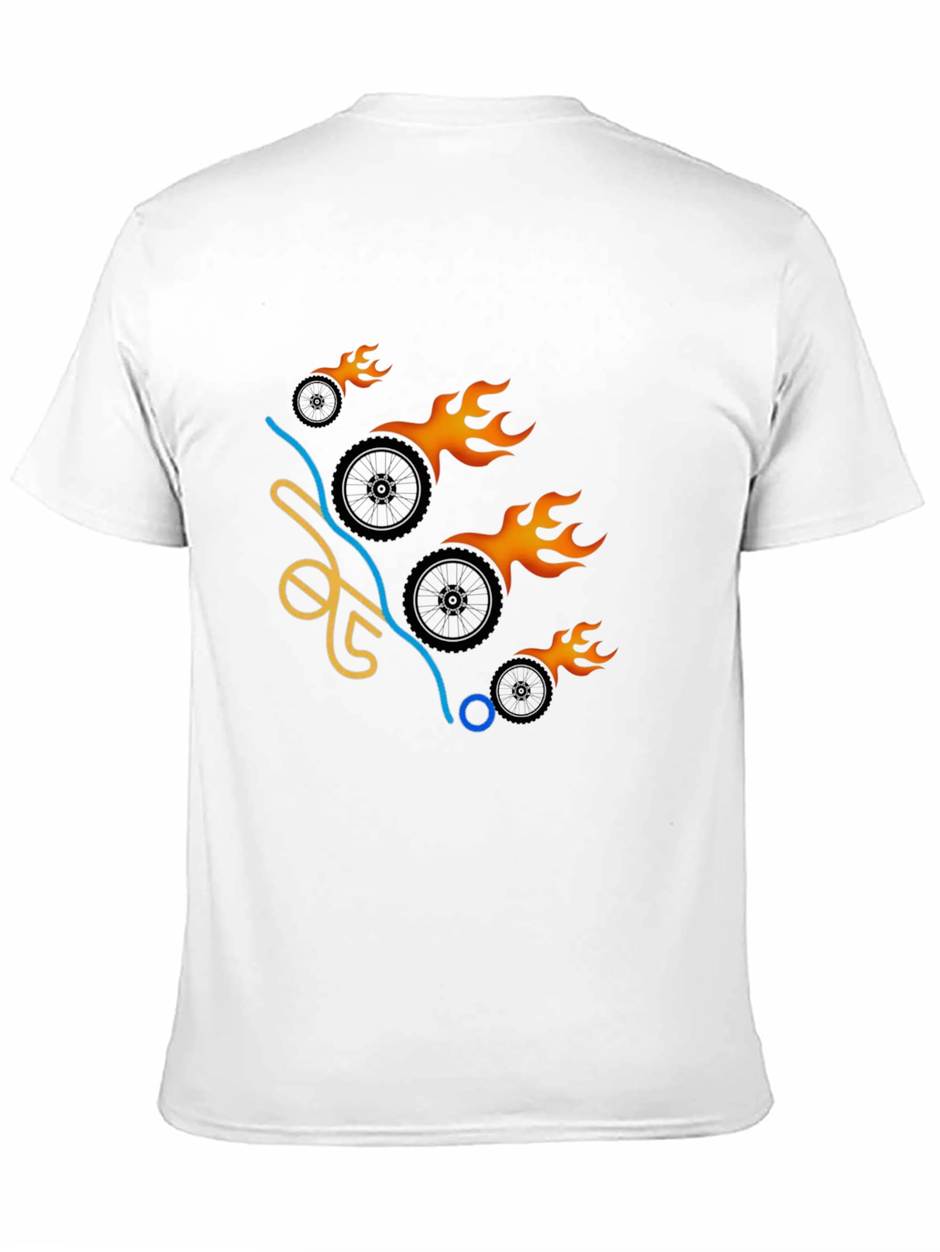 Flaming Wheels Graphic Tee - Cool & Casual