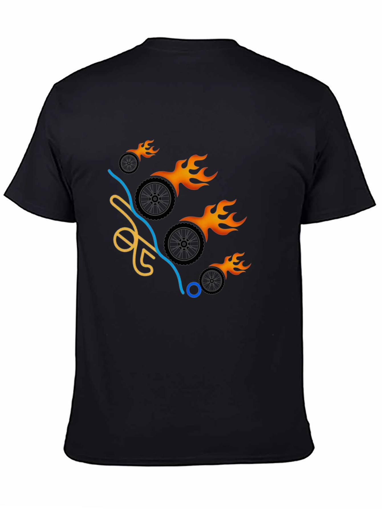 Flaming Wheels Graphic Tee - Cool & Casual