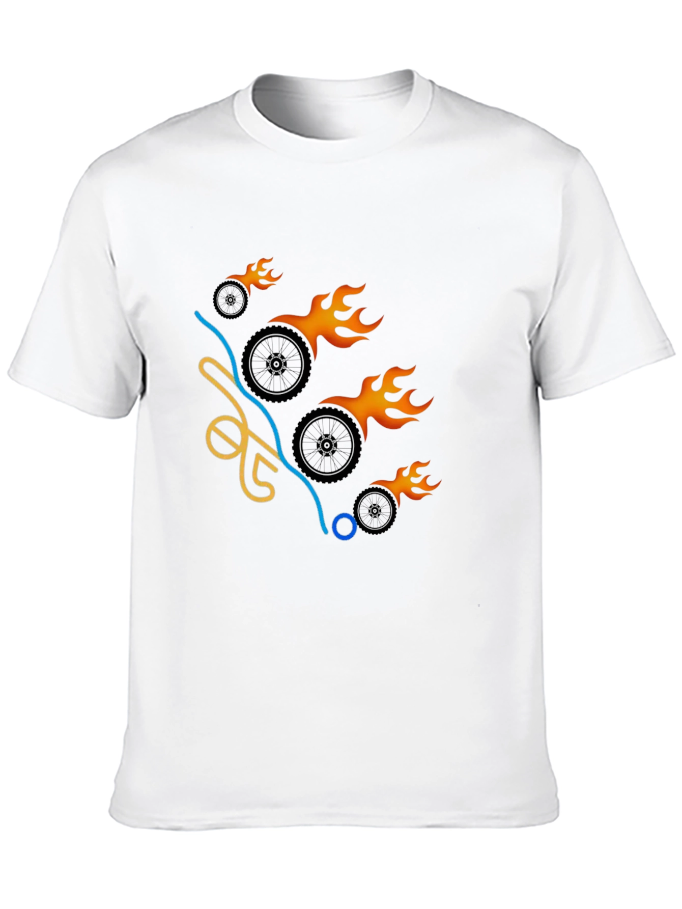 Flaming Wheels Graphic Tee - Cool & Casual