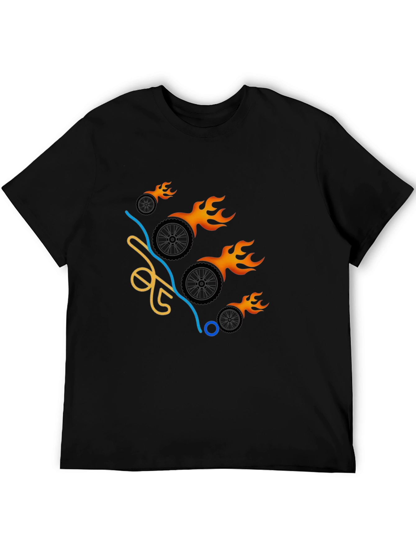 Flaming Wheels Graphic Tee - Cool & Casual