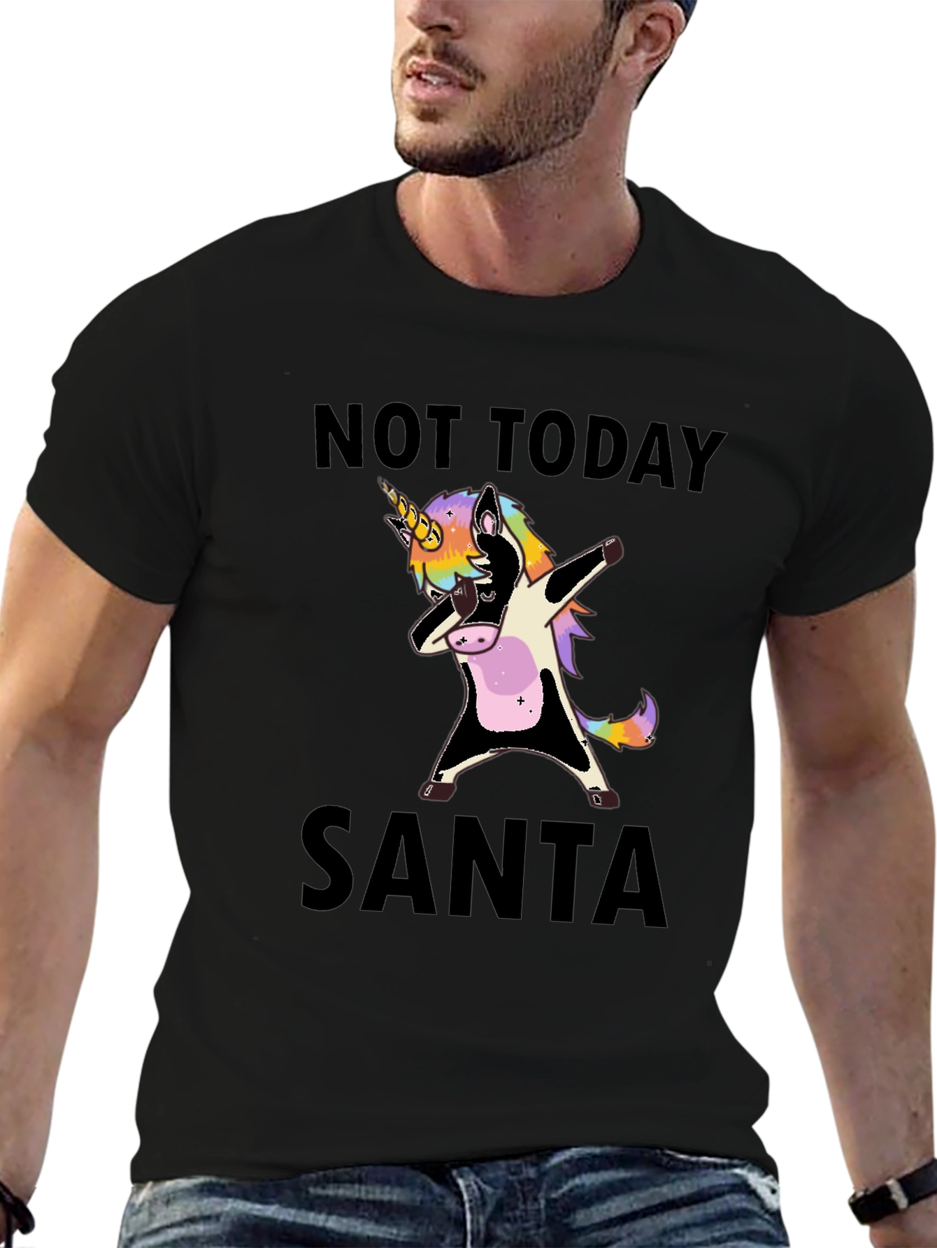 Not Today Santa Unicorn Dab T-Shirt