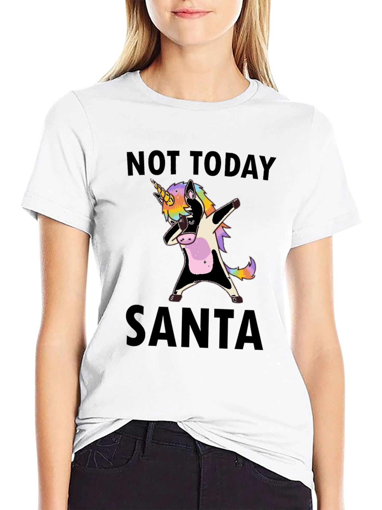 Not Today Santa Unicorn Dab T-Shirt