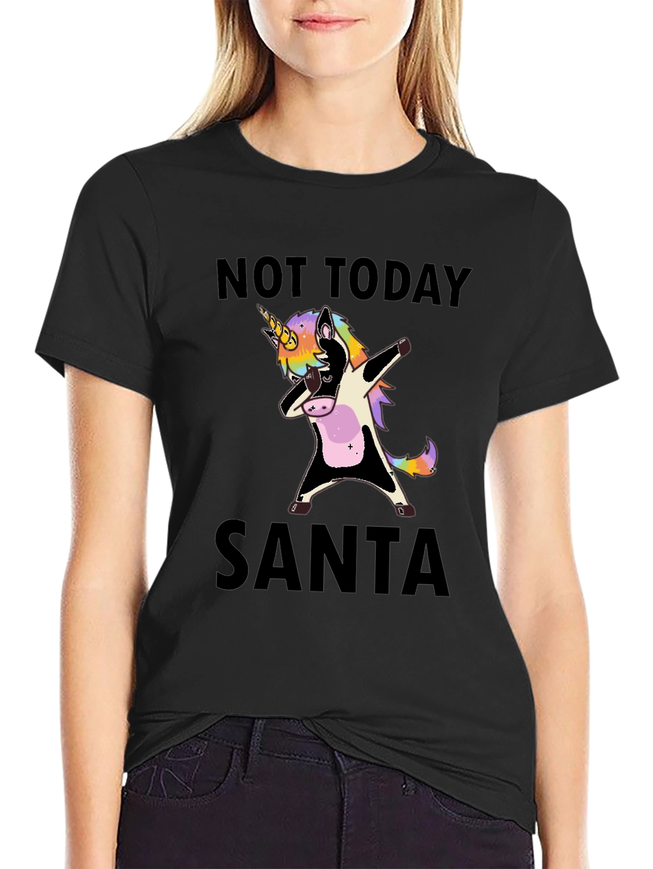 Not Today Santa Unicorn Dab T-Shirt