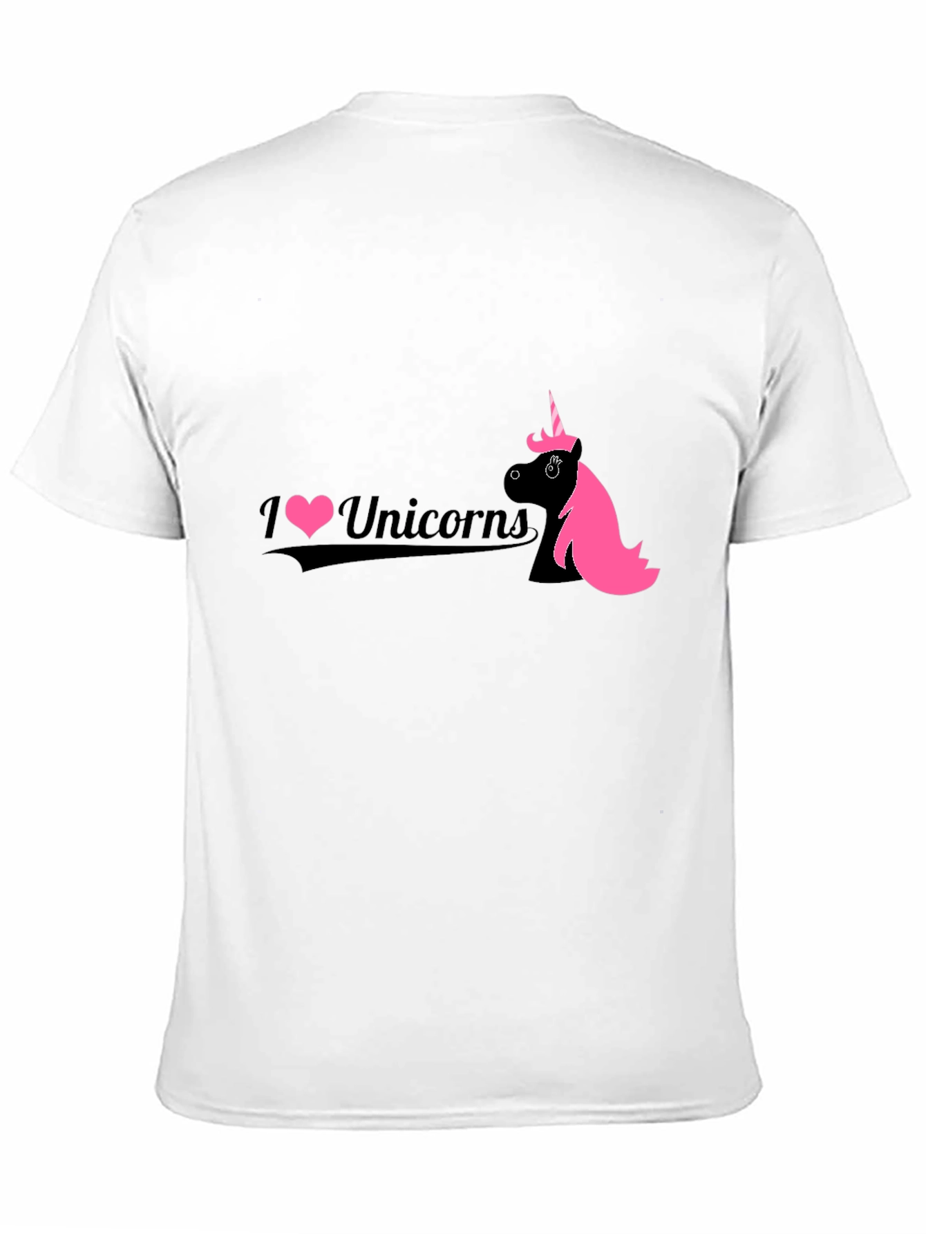 I Love Unicorns Black Graphic Tee