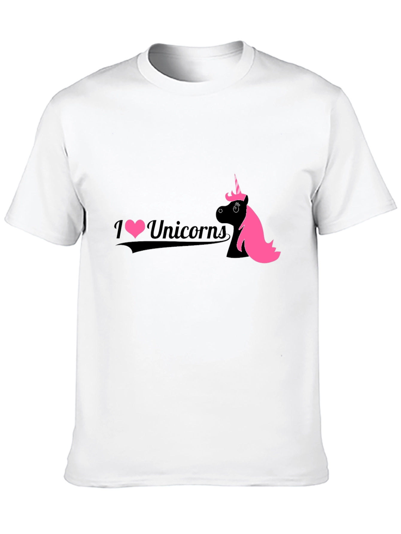 I Love Unicorns Black Graphic Tee