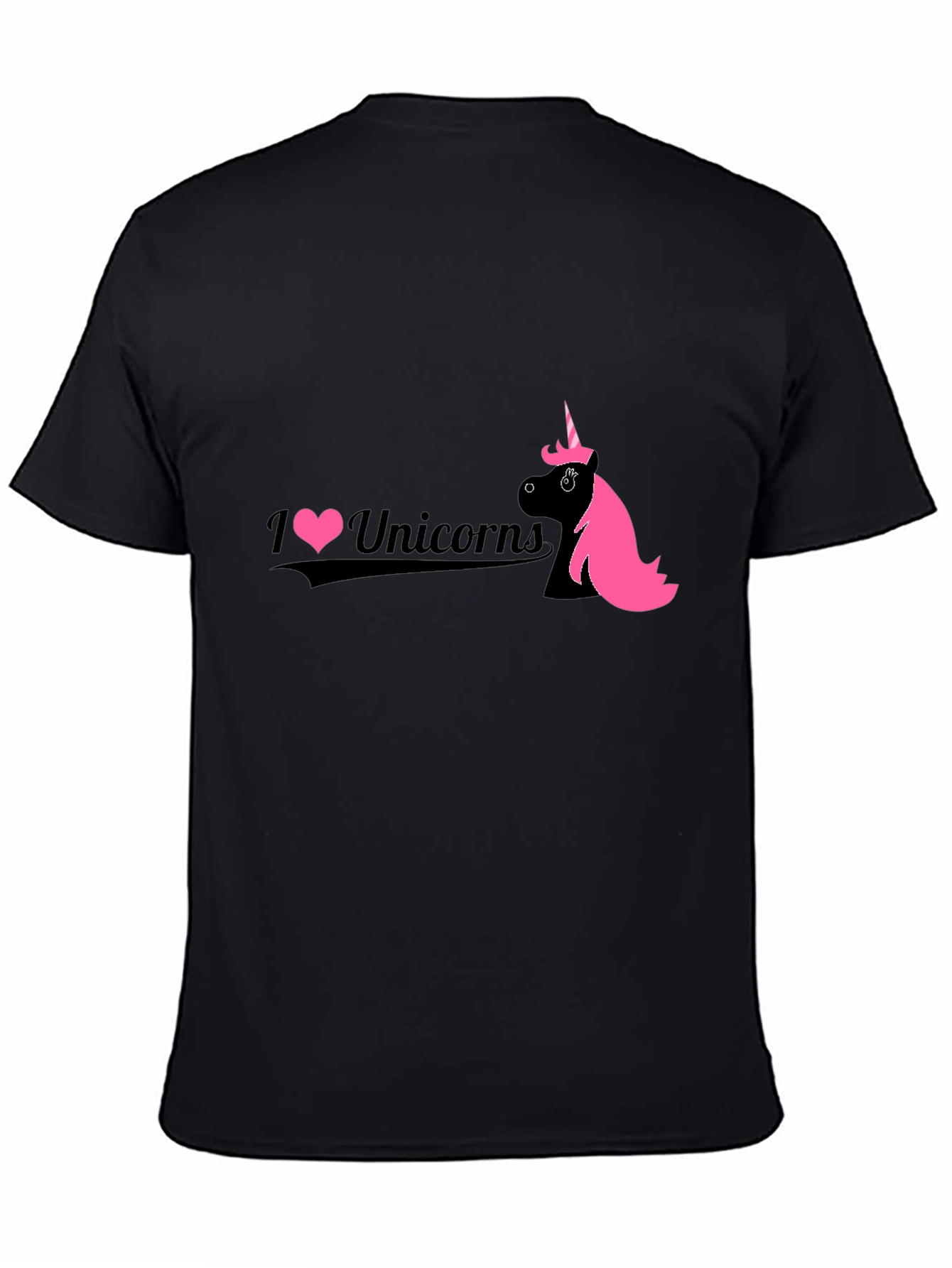 I Love Unicorns Black Graphic Tee