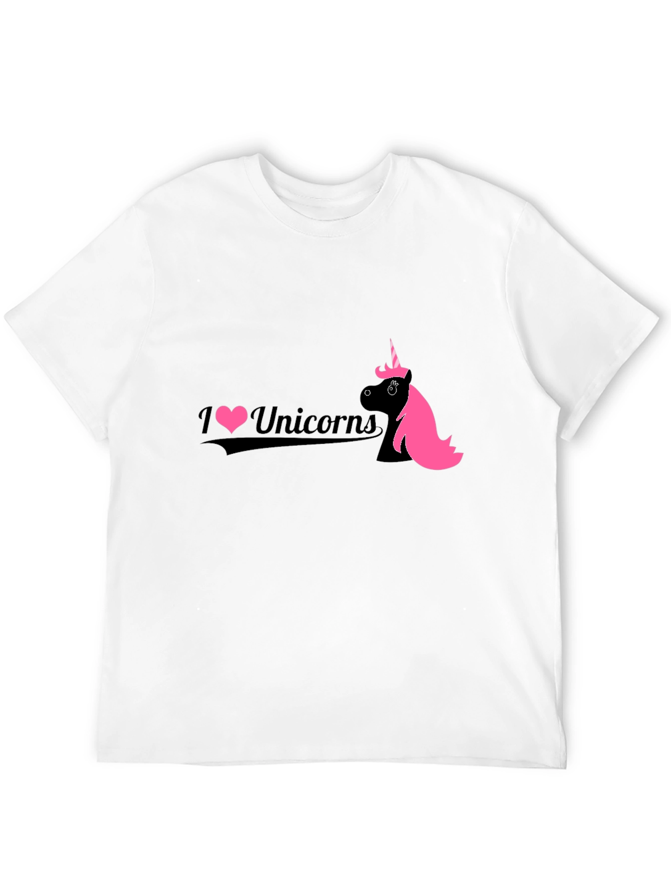I Love Unicorns Black Graphic Tee