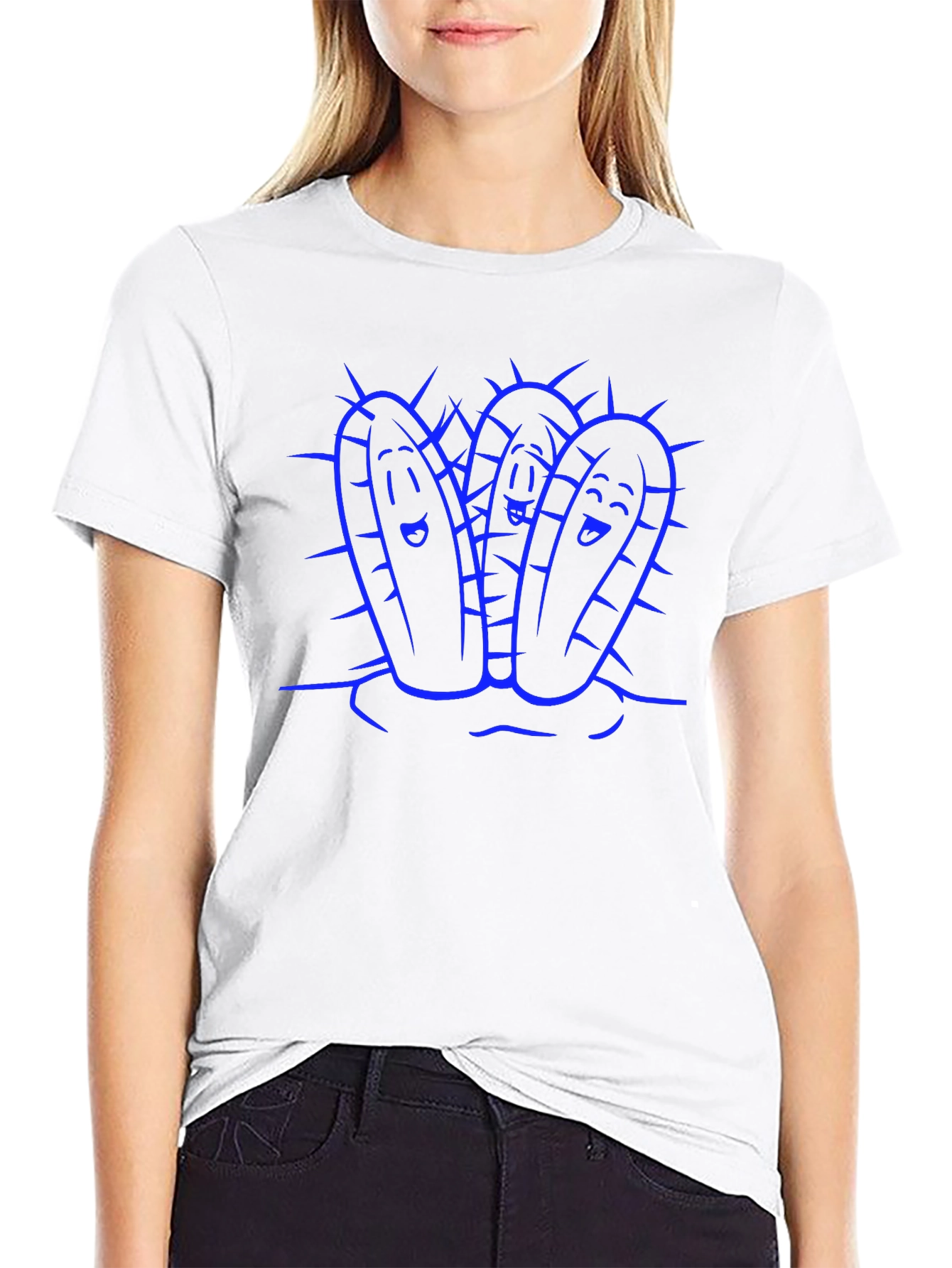 Fun Cactus Graphic Tee - Black