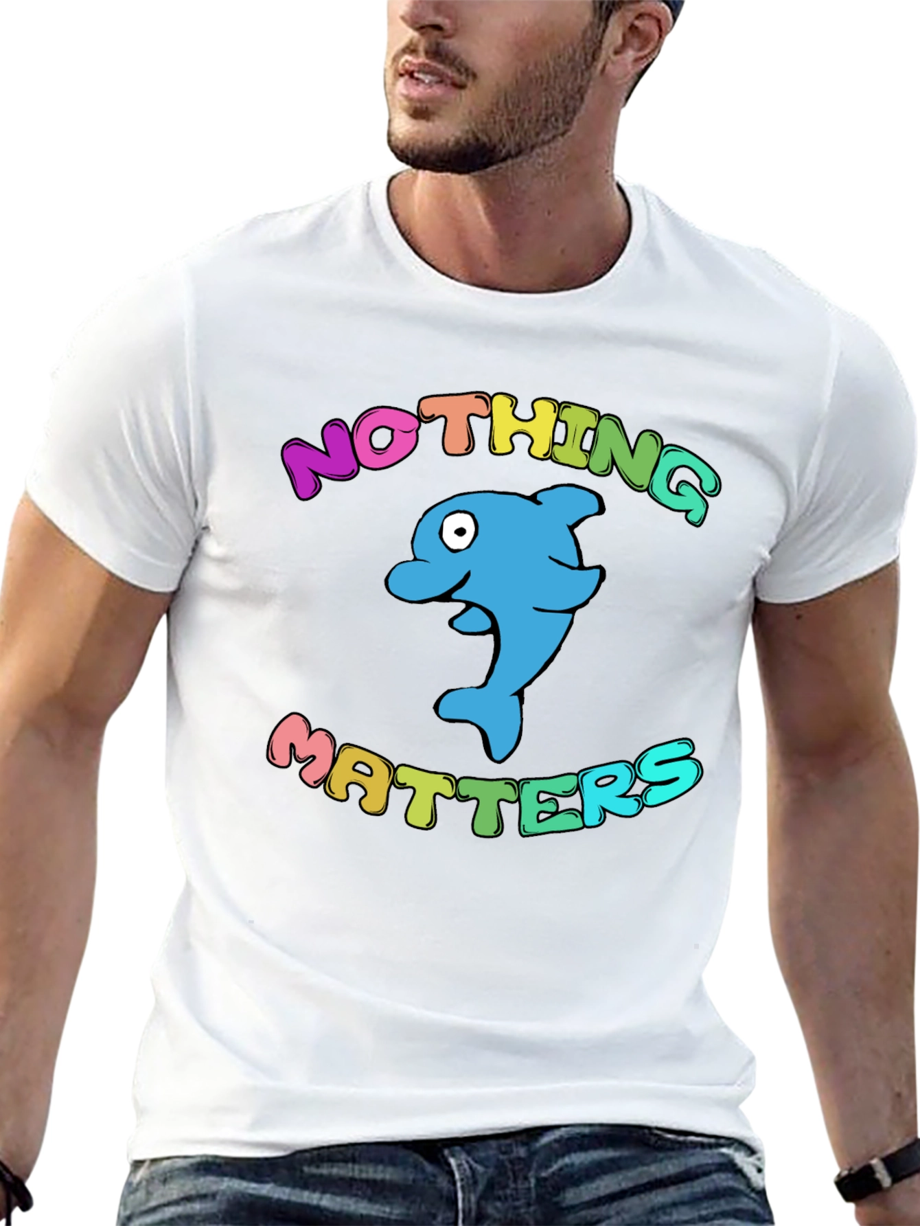 Nothing Matters Dolphin T-Shirt - Black