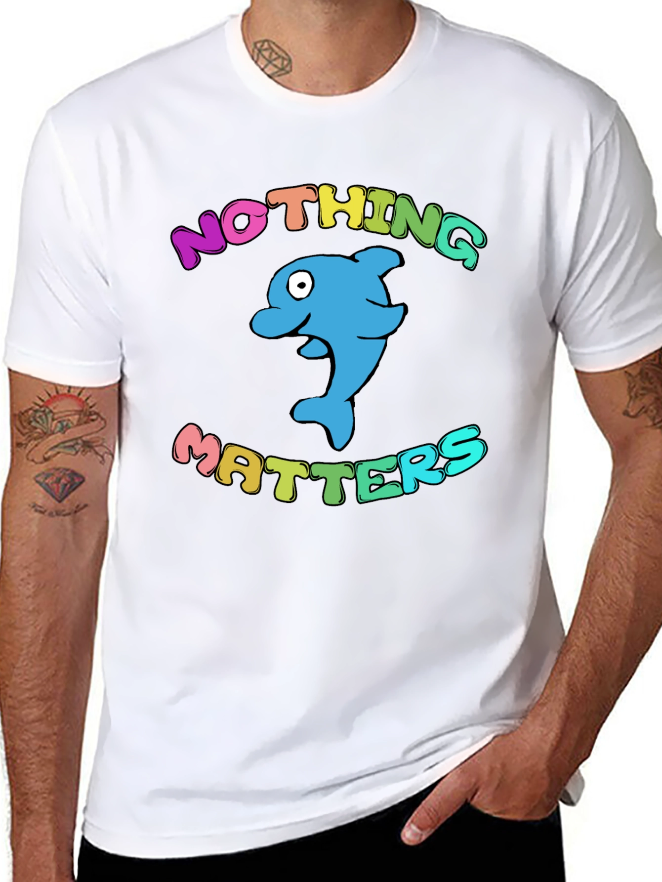 Nothing Matters Dolphin T-Shirt - Black
