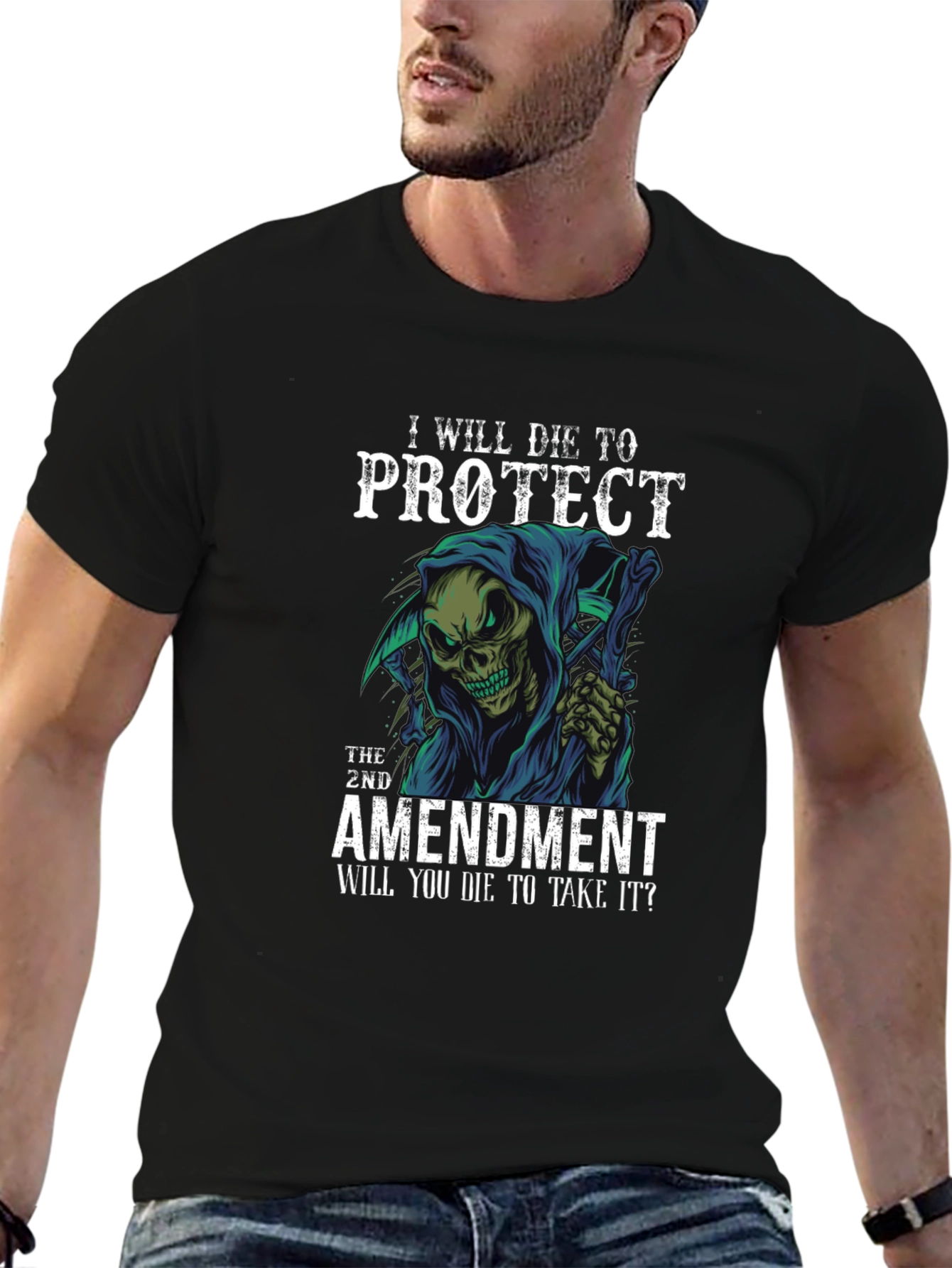 2nd Amendment Protect Die Grim Reaper T-Shirt