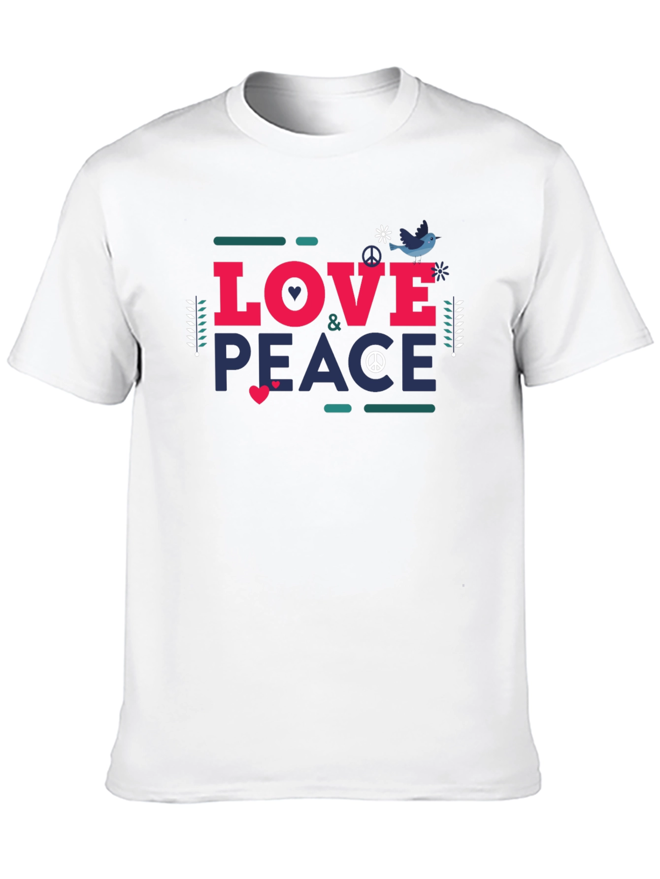 Love & Peace Graphic Tee - Unisex Black T-Shirt
