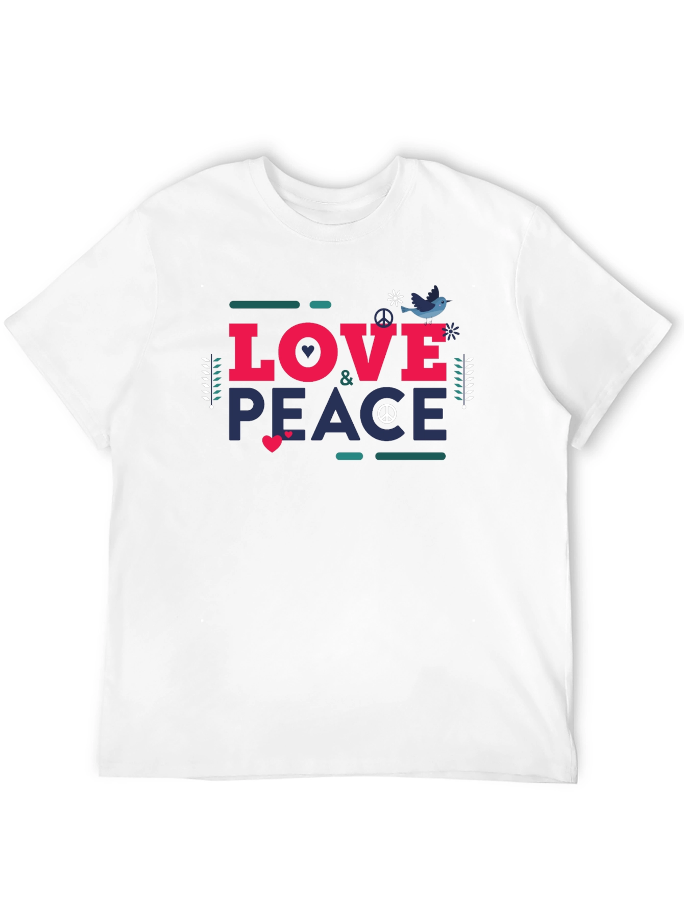 Love & Peace Graphic Tee - Unisex Black T-Shirt