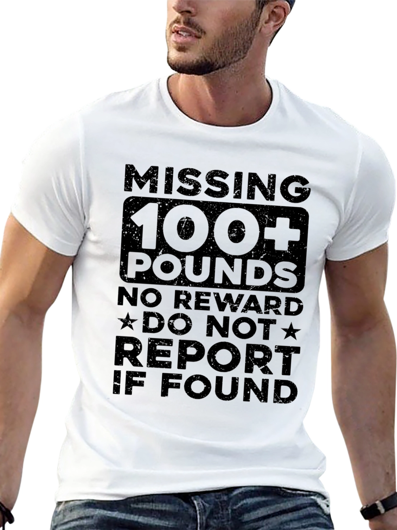 Funny Weight Loss T-Shirt - Missing 100+ Pounds