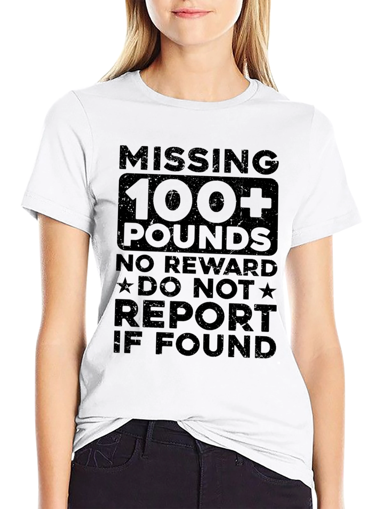 Funny Weight Loss T-Shirt - Missing 100+ Pounds