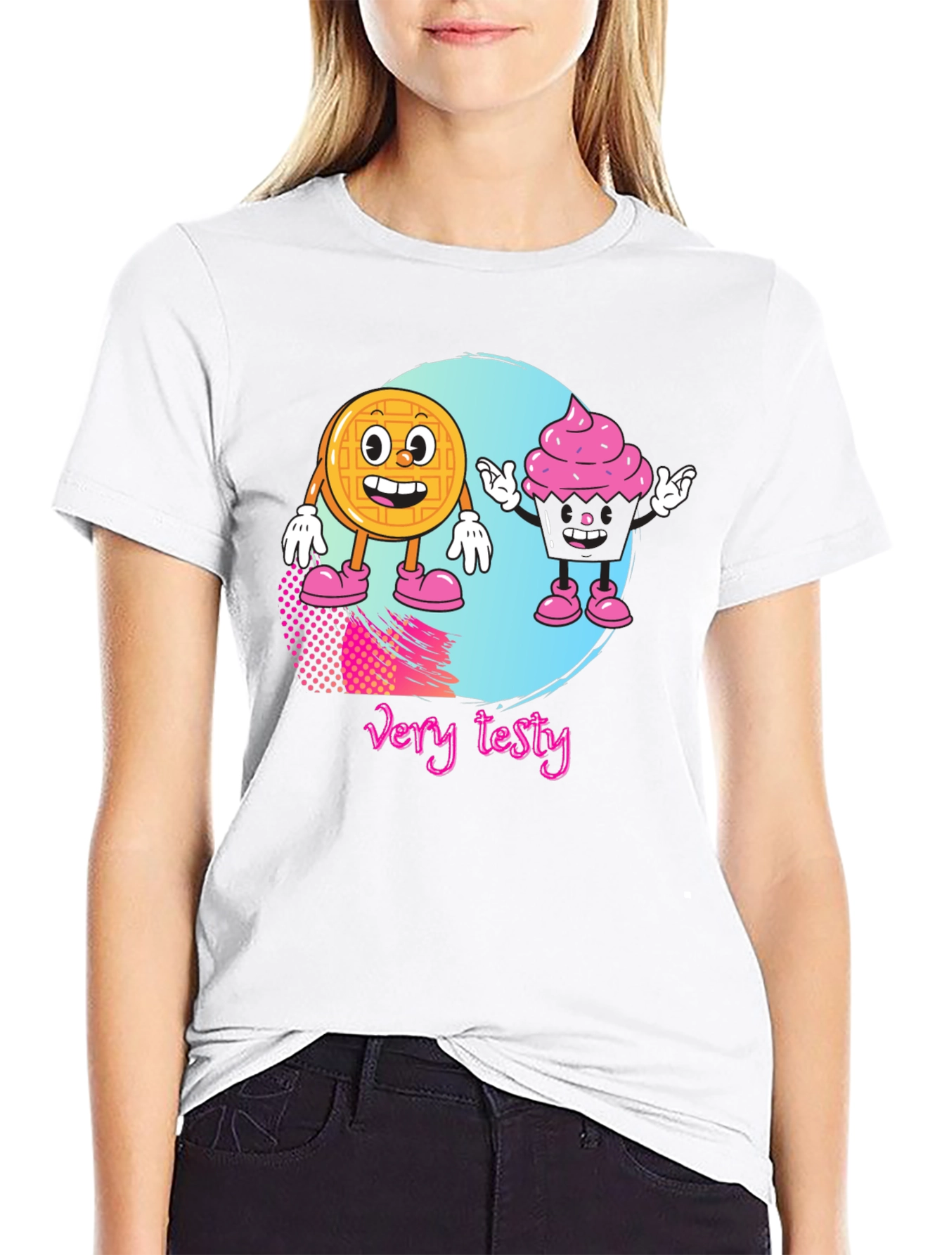 Very Tasty T-Shirt Waffle and Cupcake Design